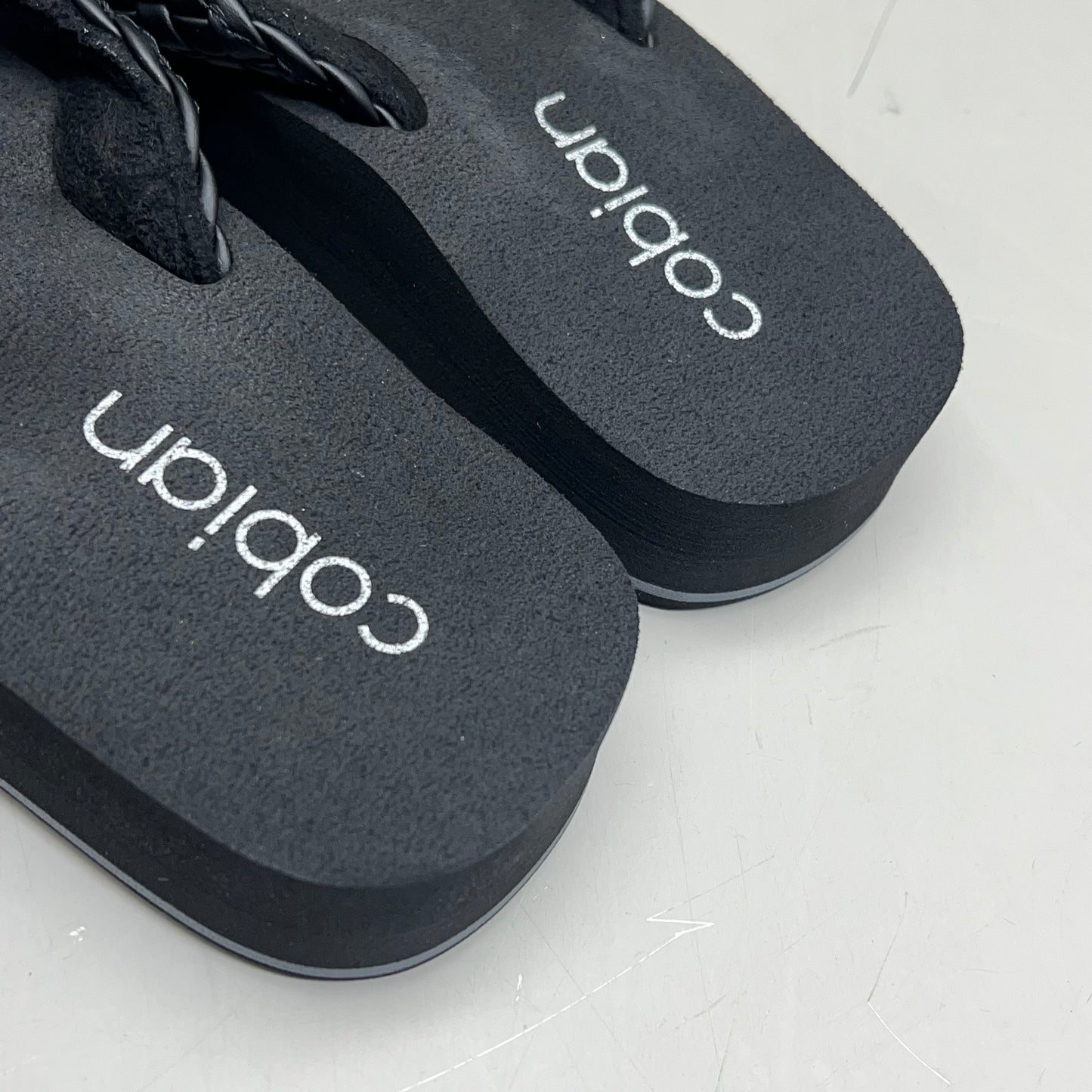 COBIAN Braided Bounce Synthetic Leather Sandals Women's Sz 10 EU 41 Black BRB10-001-10