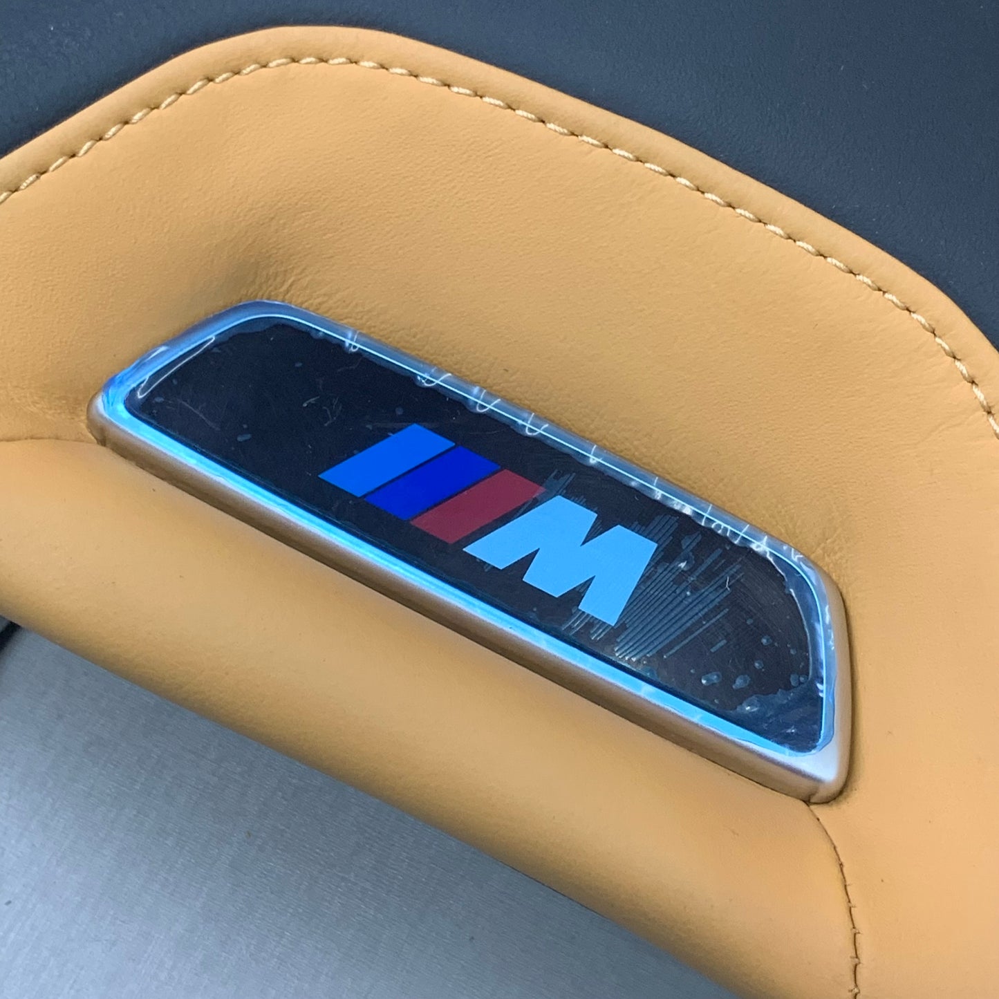 BMW (2 Pack) Leather Front Head Restraints/ Headrest BMW X3 Black/Golden Brown 5210809608907