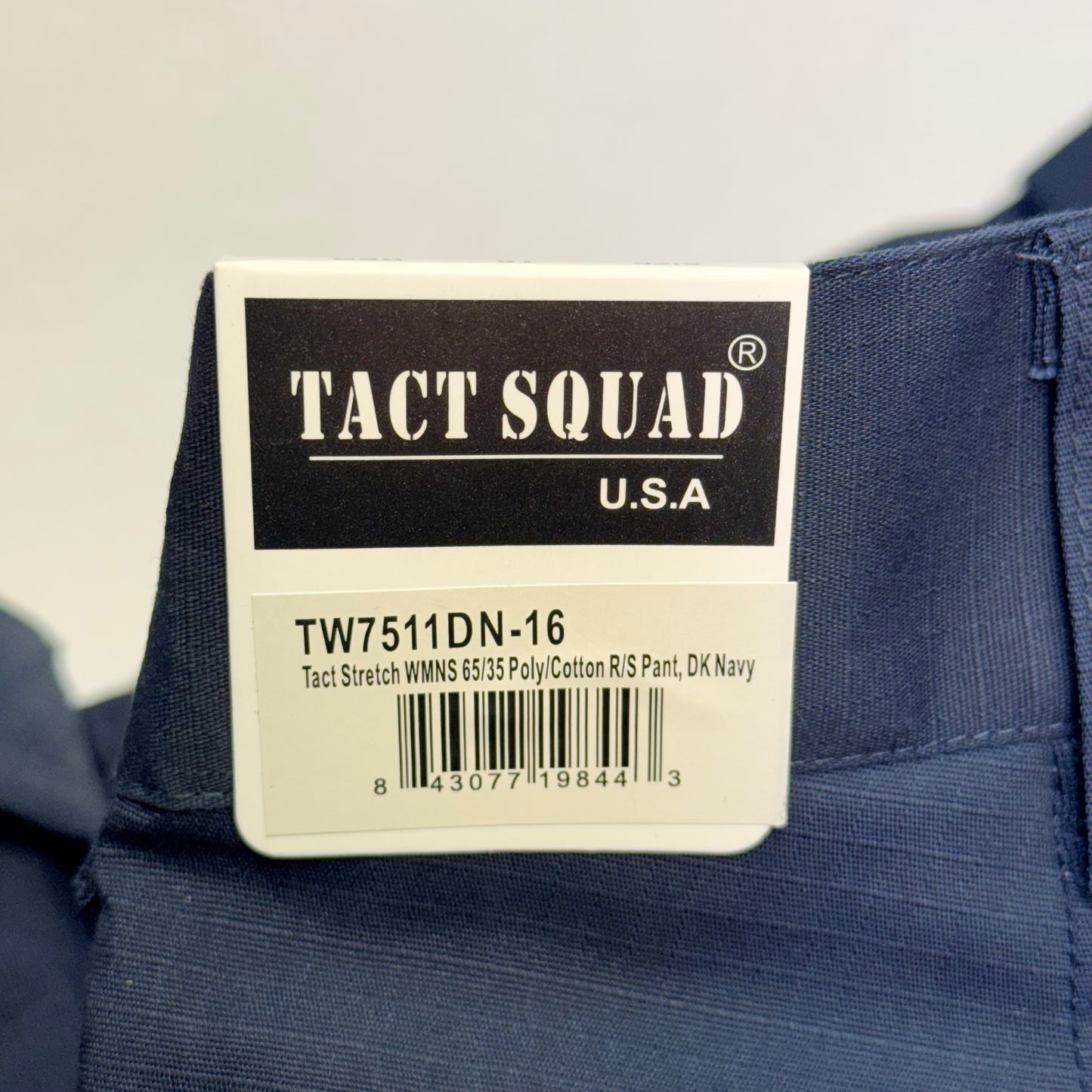 TACT SQUAD Tact Stretch Mini Ripstop Trouser Poly/Cotton Men's Sz 16 Dk Navy T7511