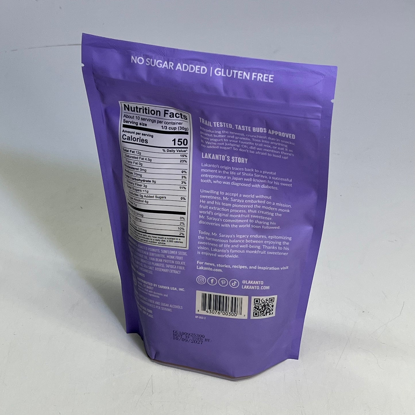 LAKANTO (3 PACK) Peanut Butter Crunch Granola No Added Sugar 11oz Brown BB 10/27