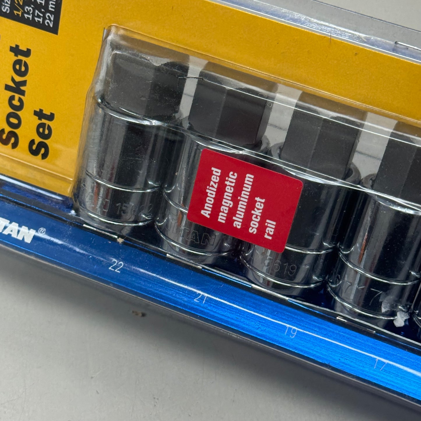 TITAN (7 Piece) Metric Hex Bit Socket Set 1/2" Dr 13-22MM 16131