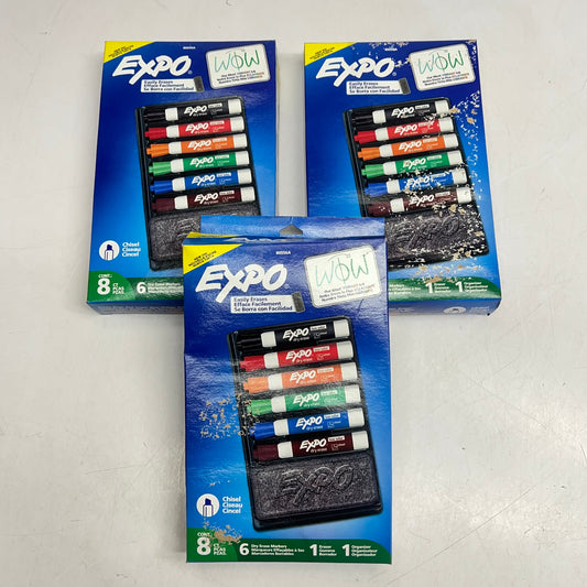 EXPO (3 PACK, 7 PIECES EACH) Low-odor Dry Erase Marker & Organizer Kit