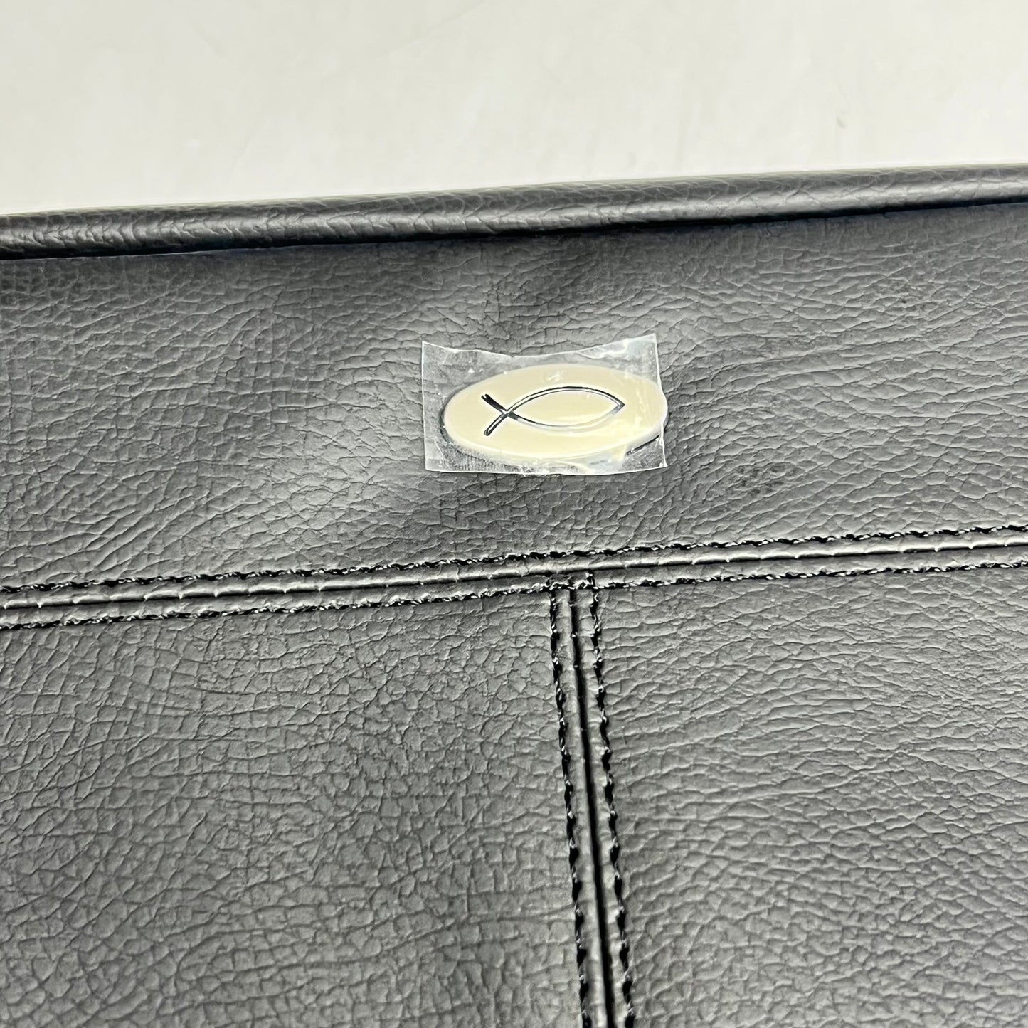 CHRISTIAN ART GIFTS Two-fold Faux Leather Organizer Bible Cover 6"x9" Black