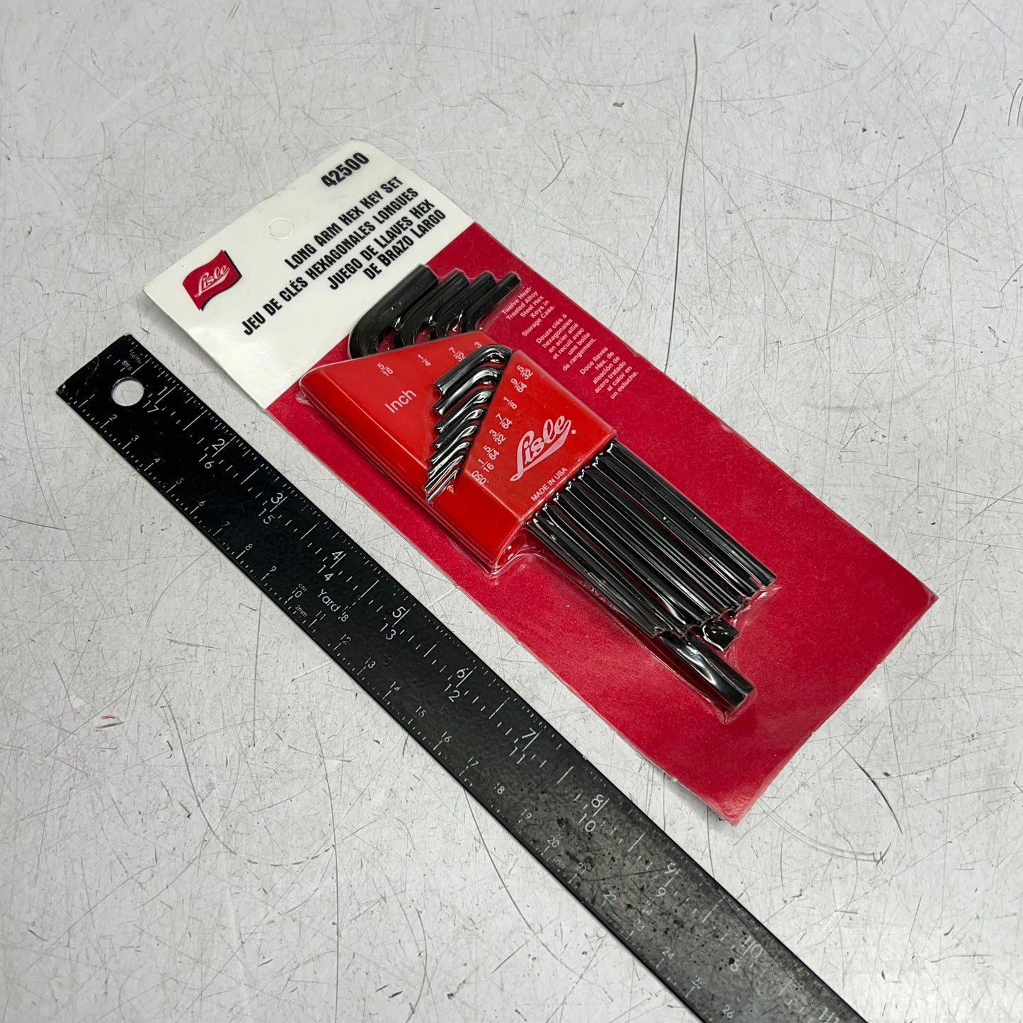 LISLE (12 PIECE SET) Alloy Steel Sae Long Arm Hex Key Set W/ Storage Black 425|00