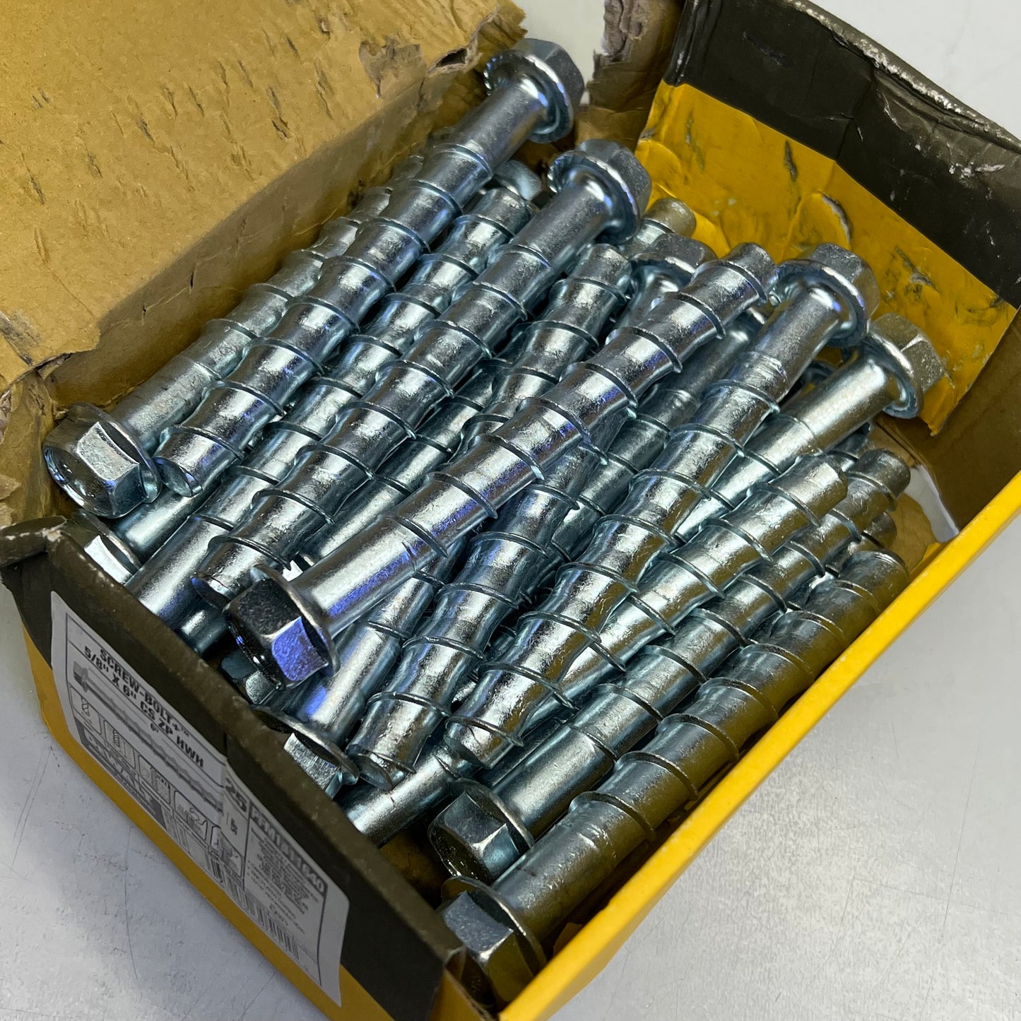 DEWALT (25 PACK) Hex Head Screwbolt Screw Anchor 5/8" x 6" Chrome PFM1411640