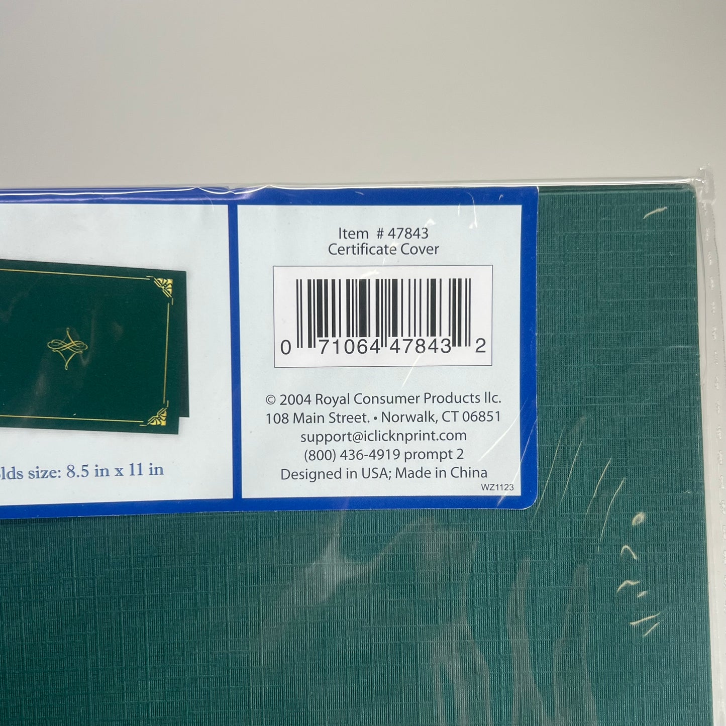 GEOGRAPHICS (5 PACK) Letter Recycled Certificate Holder 8.5"x11" Green 47843