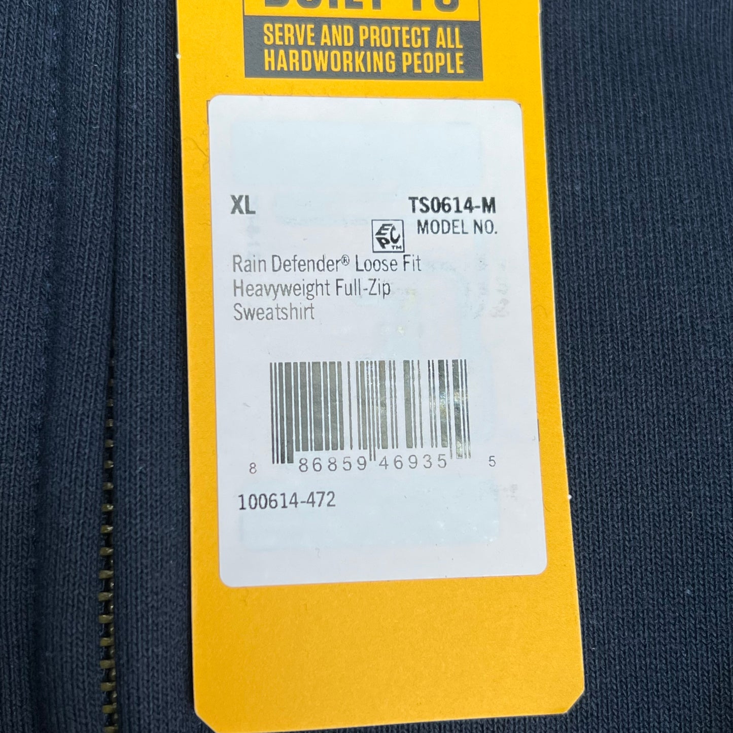 CARHARTT Rain Defender Paxton Full-Zip Sweatshirt Men's Sz XL Navy Blue TS0614