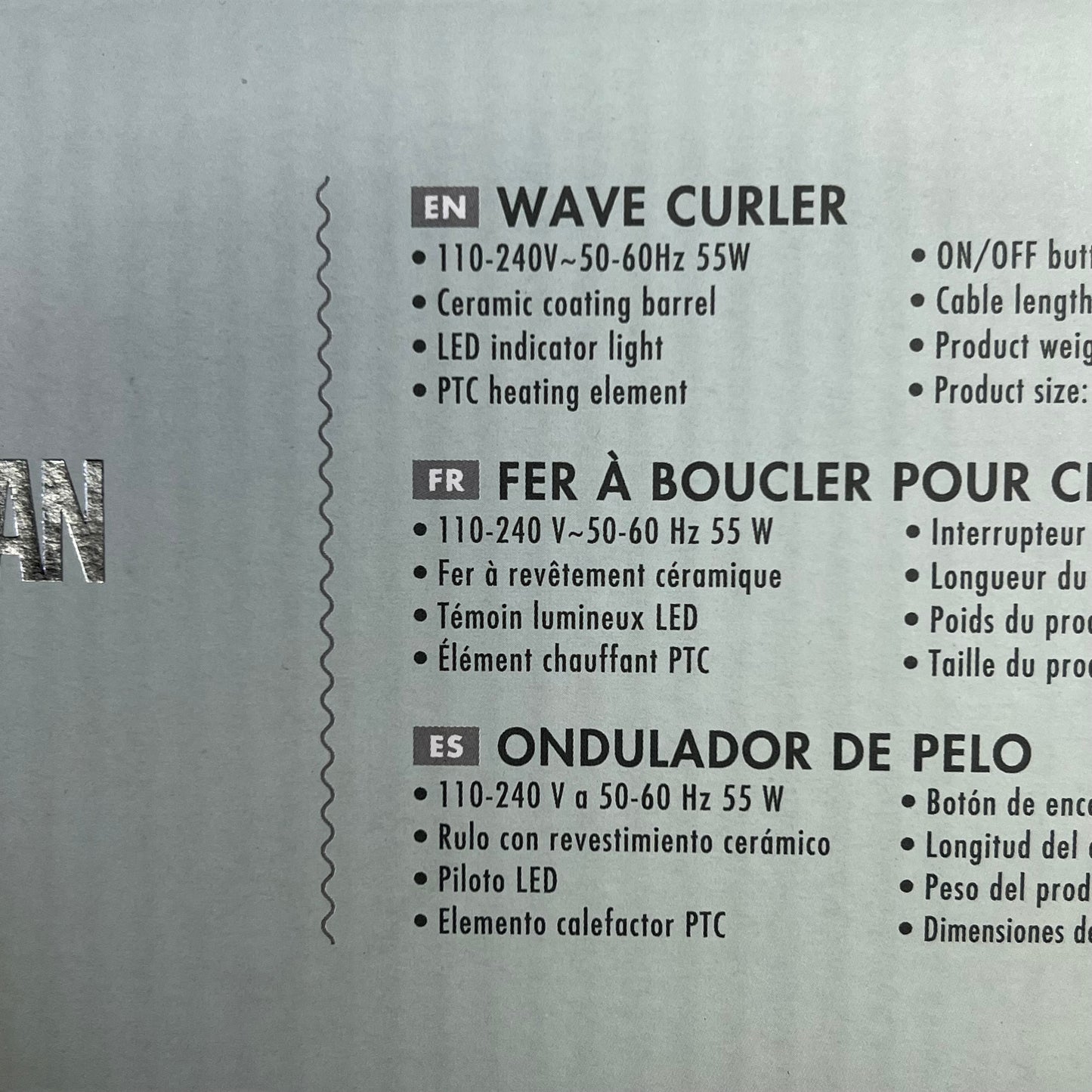 COSMOPOLITAN Ceramic 3-Barel Wave Curler up to 370°F Teal/Black 2021-7282