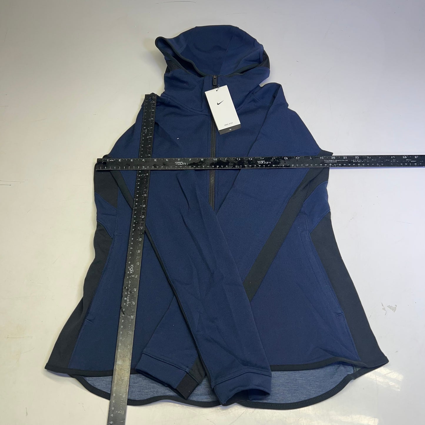 NIKE Dri-fit Showtime Full Zip Jacket Women's Sz L-Tall Navy Blue CQ0335-419