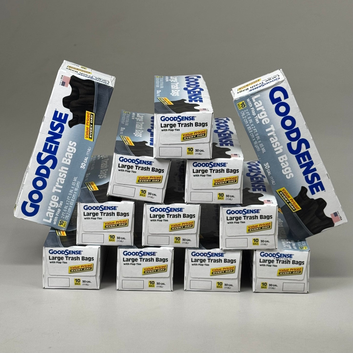 ZA@ GOODSENSE Large Trash Bags 12 Boxes (120 Bags Total)