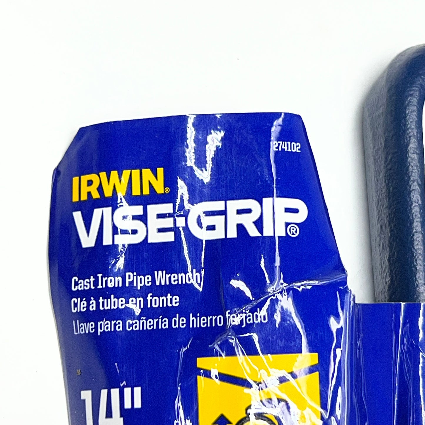 IRWIN Vise Grip Cast Iron Housing Wrench Drop Forged Jaw 14" Blue 27410