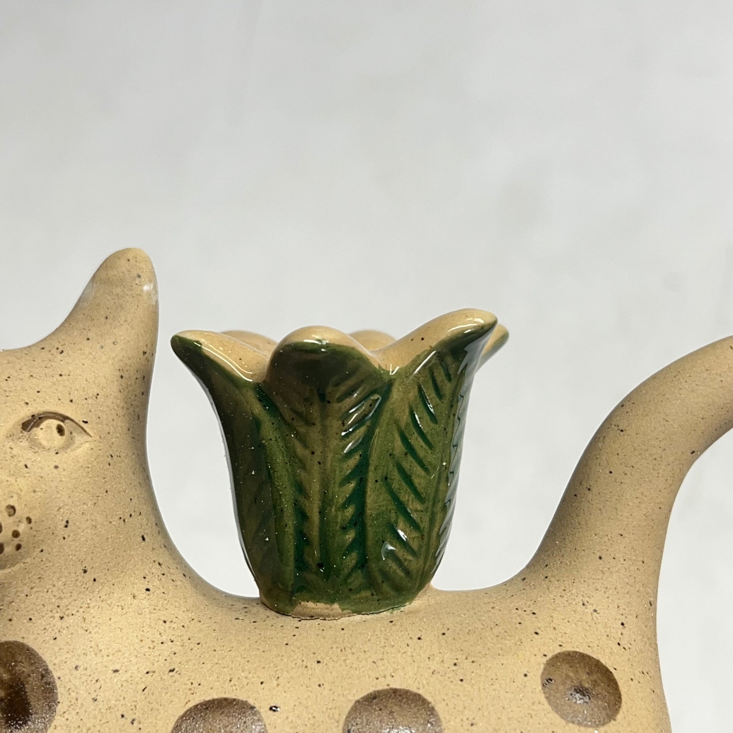 CREATIVE CO OP (2 PACK) Hand Painted Stoneware Cat Taper Holder 4" DF769|5A