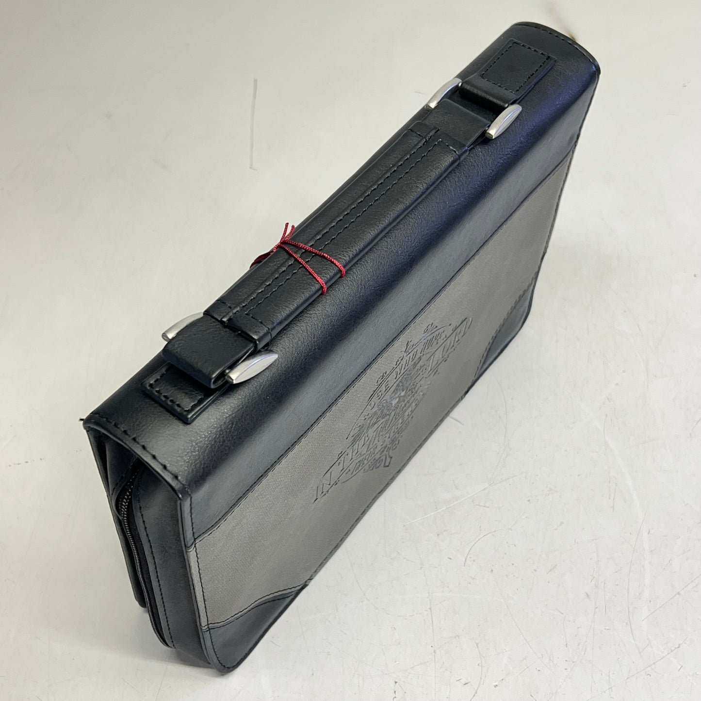 CHRISTIAN ART GIFTS Two-tone Faux Leather Case Bible Cover 7"x10' Grey/Black