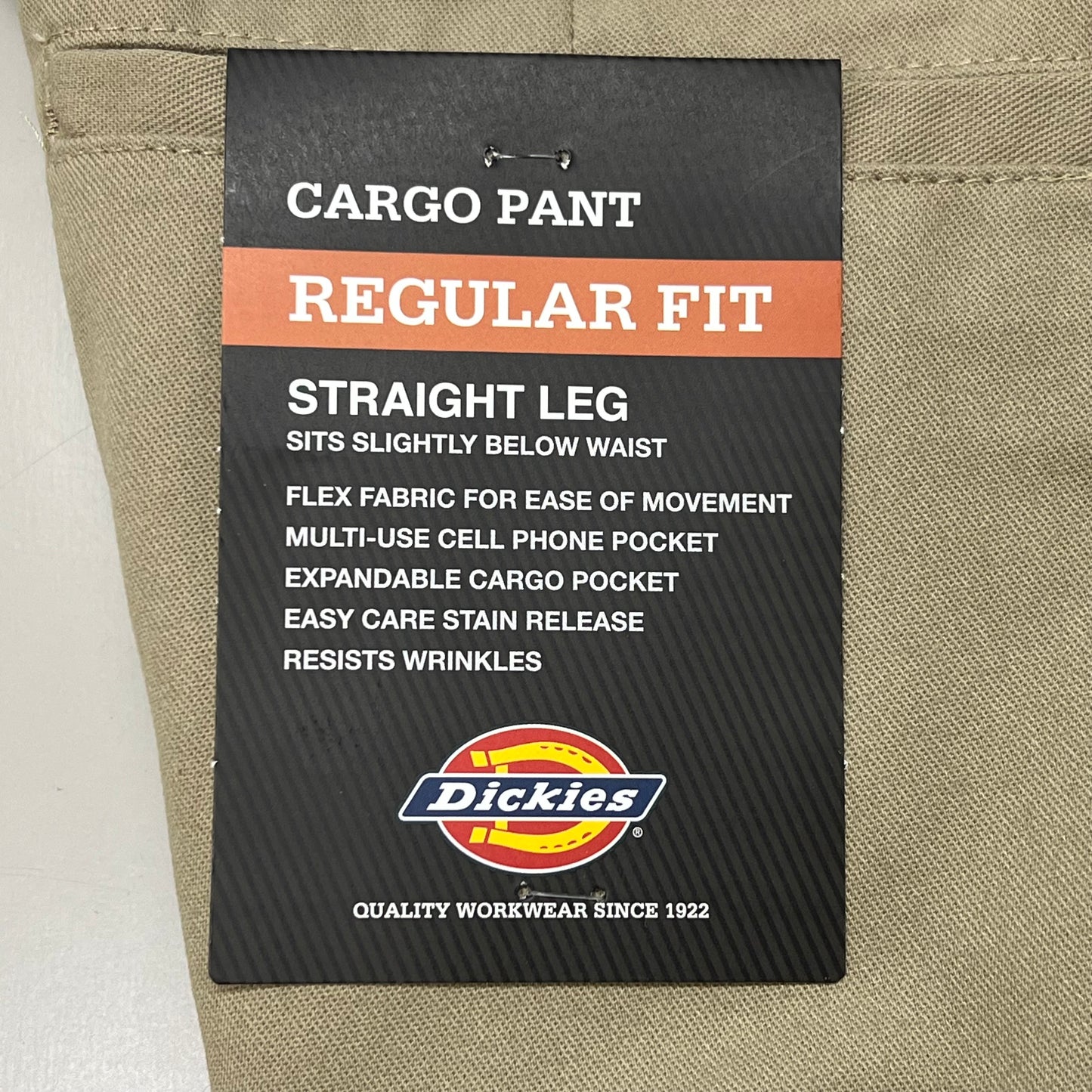 DICKIES Flex Regular Fit Cargo Straight Leg Pant Men's 32X30 Desert Sand WP595DS