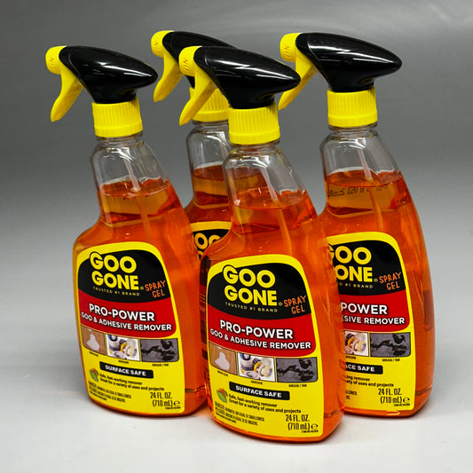 GOO GONE (4 PACK, 24 fl oz Each) Pro-Power Goo & Adhesive Remover Surface Safe Orange