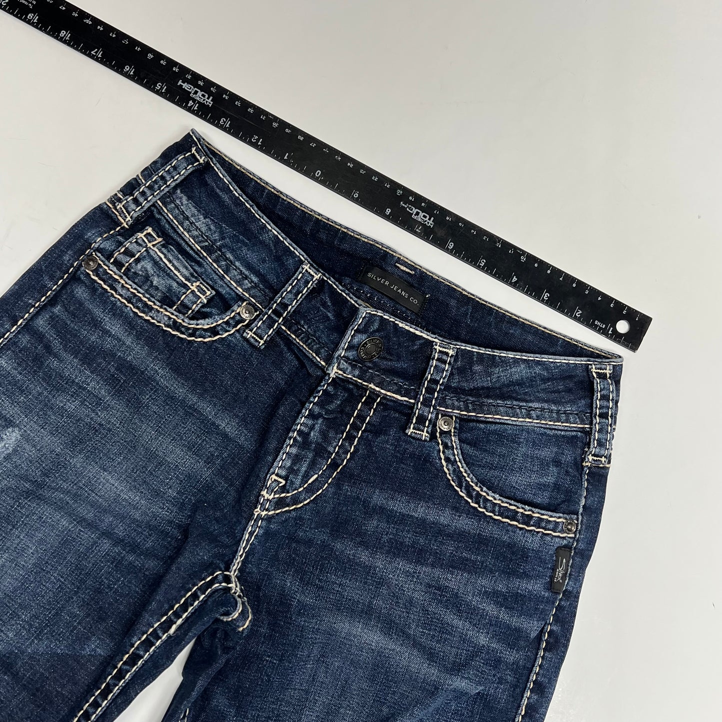 SILVER JEANS CO Mid Rise Straight Luxe Stretch Jean Women's Sz 26/34 Aurora