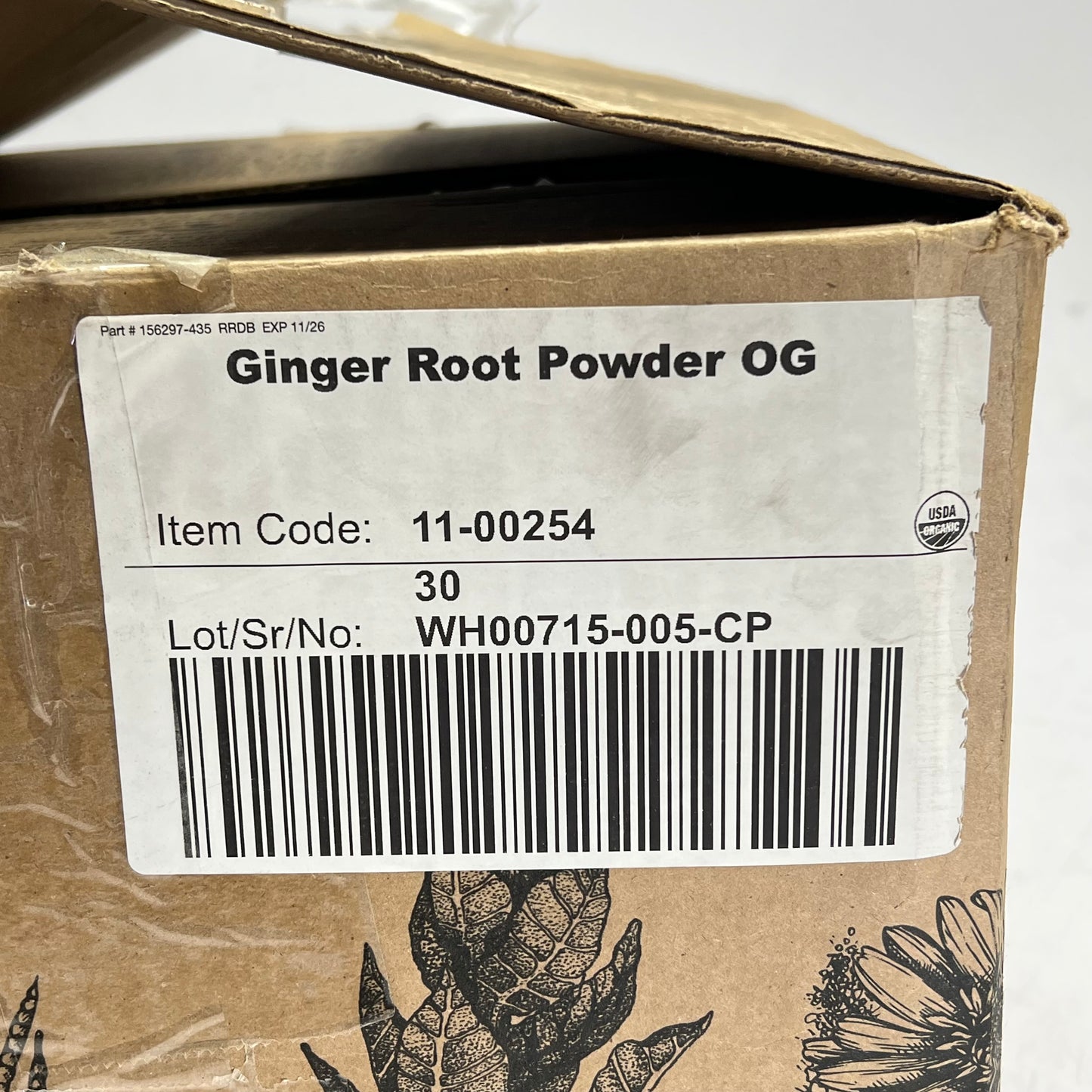 MOUNTAIN ROSE HERBS  Bulk Nicaragua Organic Ginger Root Powder 30 Lbs BB 11/26