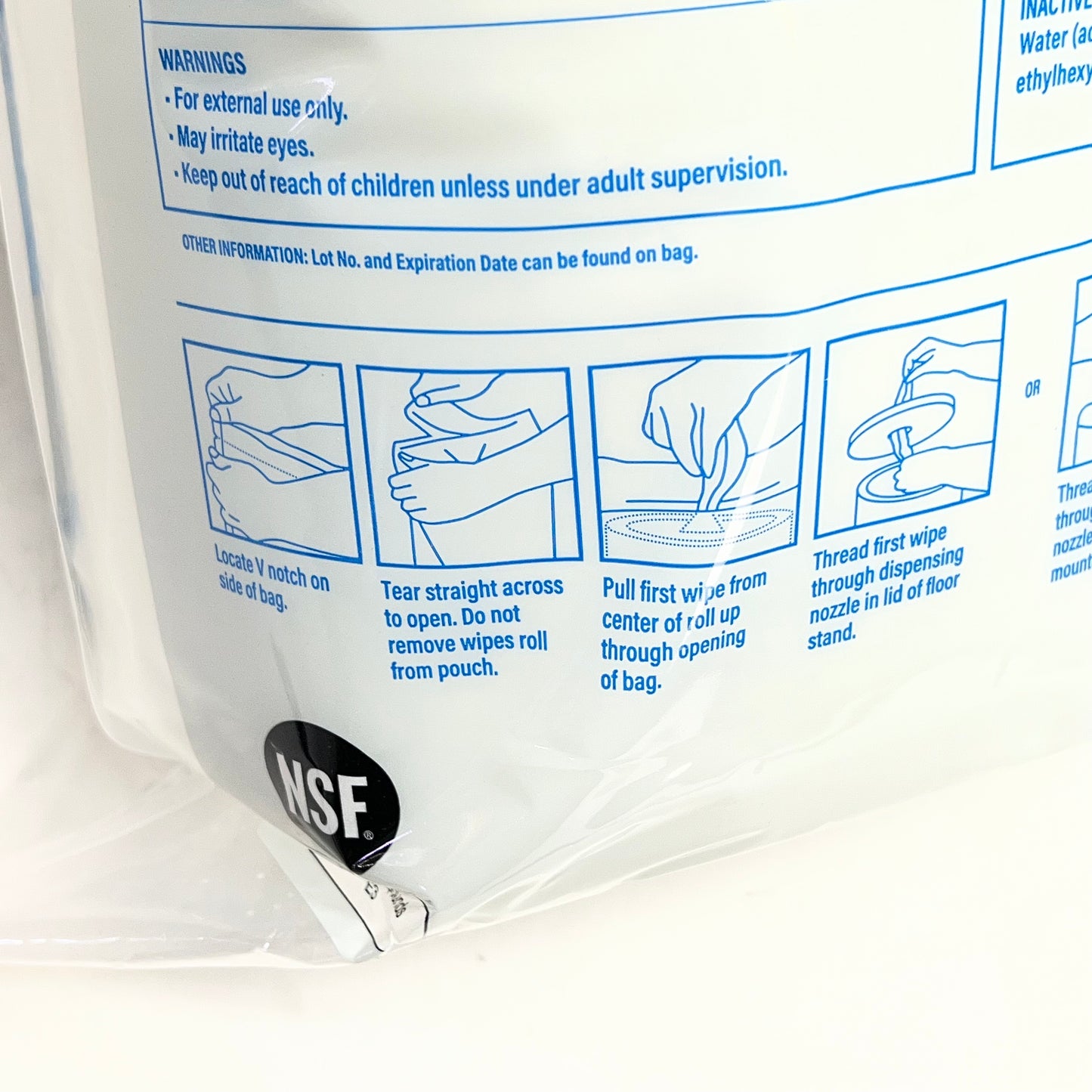 WP WIPES PLUS Lemon Scent Sanitizing Wipe Alcohol Free 800 Wipes 8"x6" BB 11/26