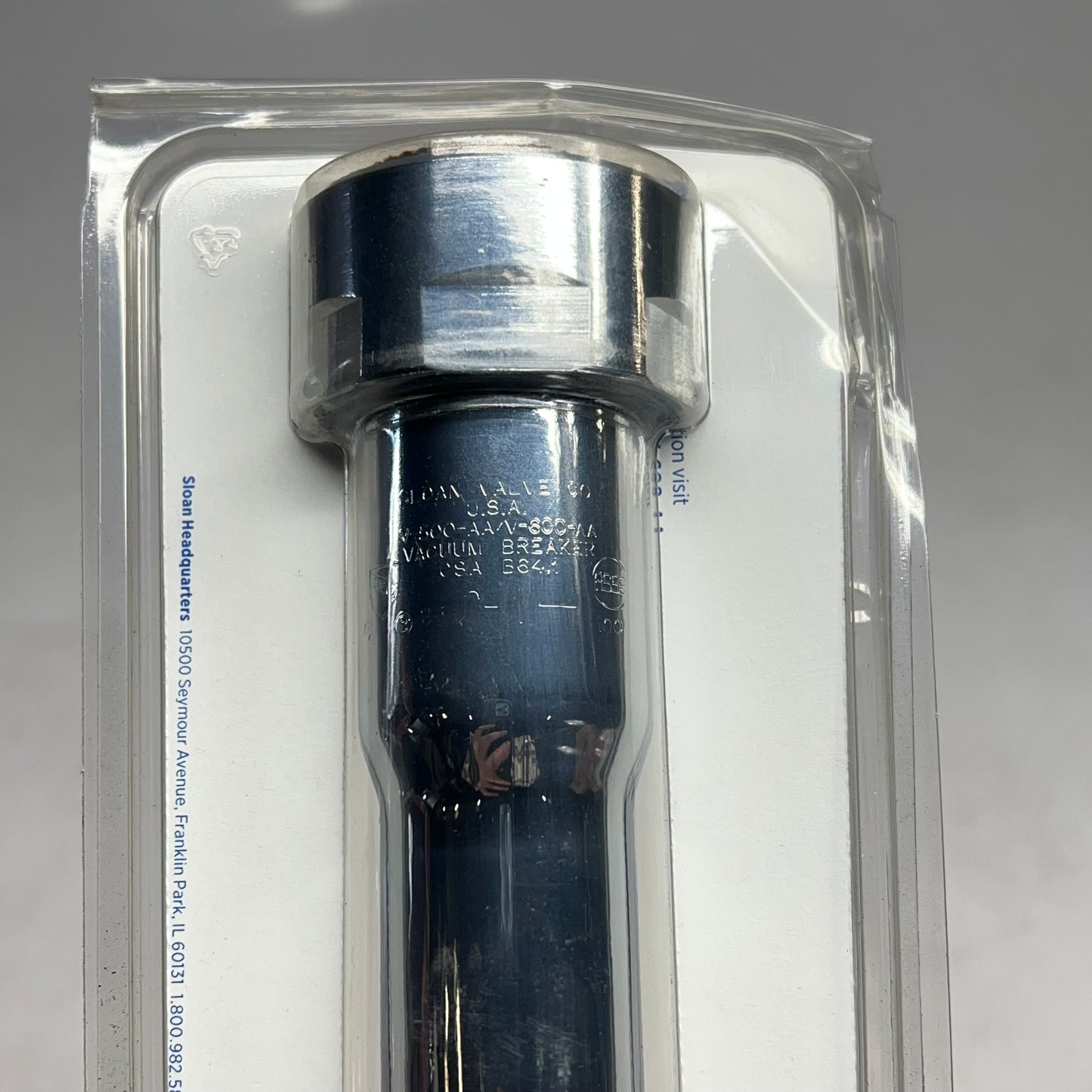 SLOAN Vacuum Breaker & Repair Kit  1-1/2" x 10" Chrome Plated Finish V-600-AA