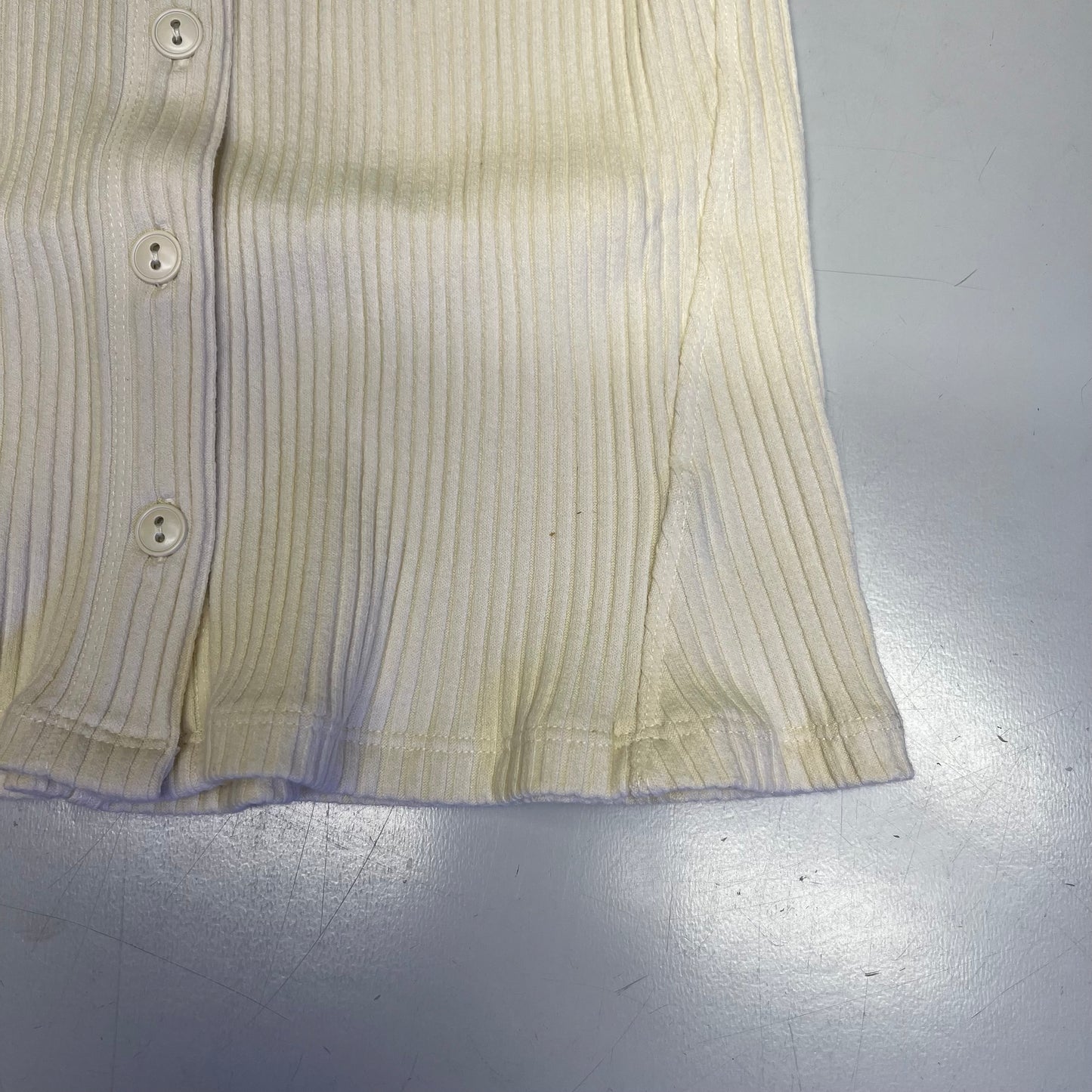 FREE PEOPLE Ribbed Cap Sleeve Most Wanted Cardi Women's Sz XS Ivory 92736032