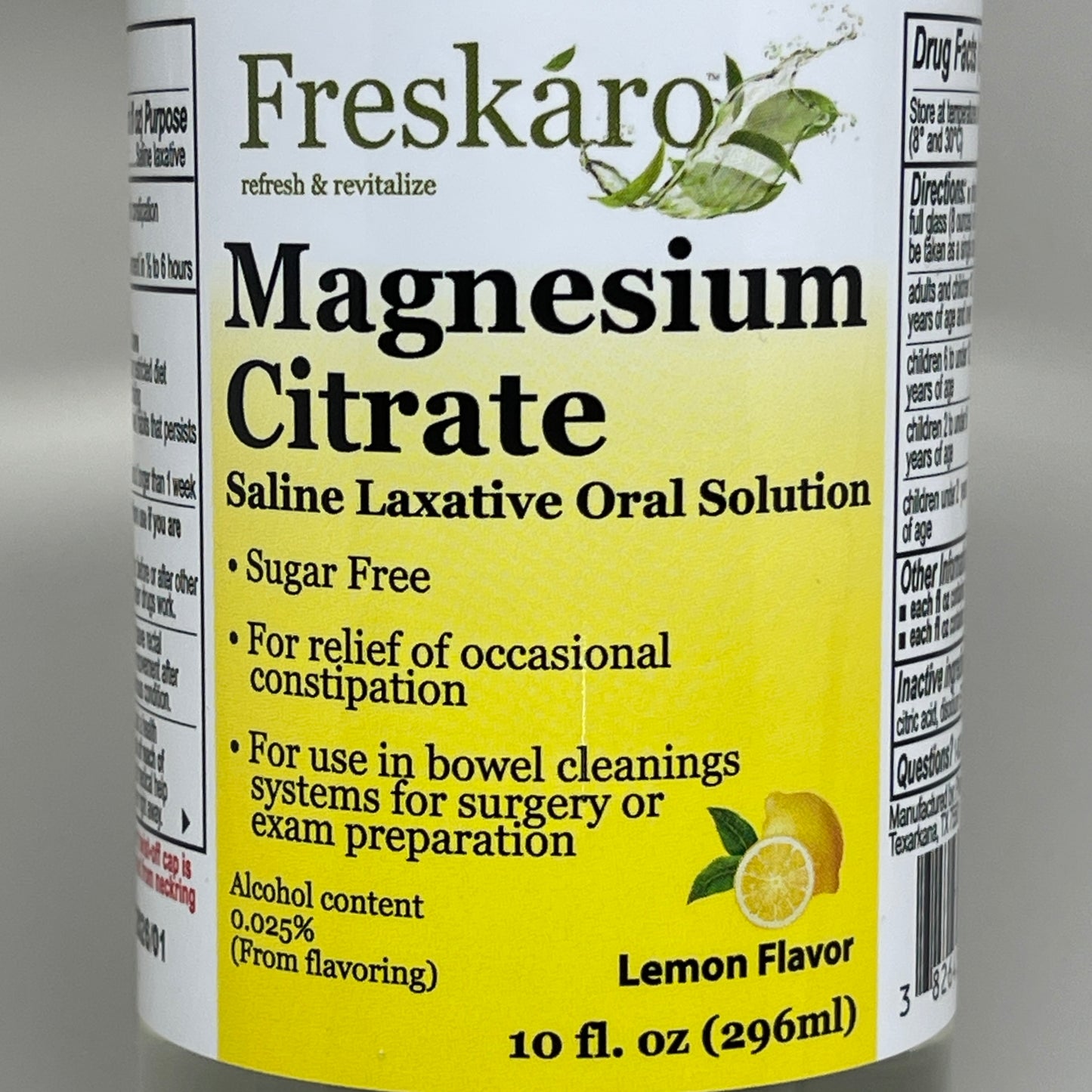 FESKARO (3 PACK) Magnesium Citrate Saline Laxative Oral LEMON 10 fl oz 01/2026