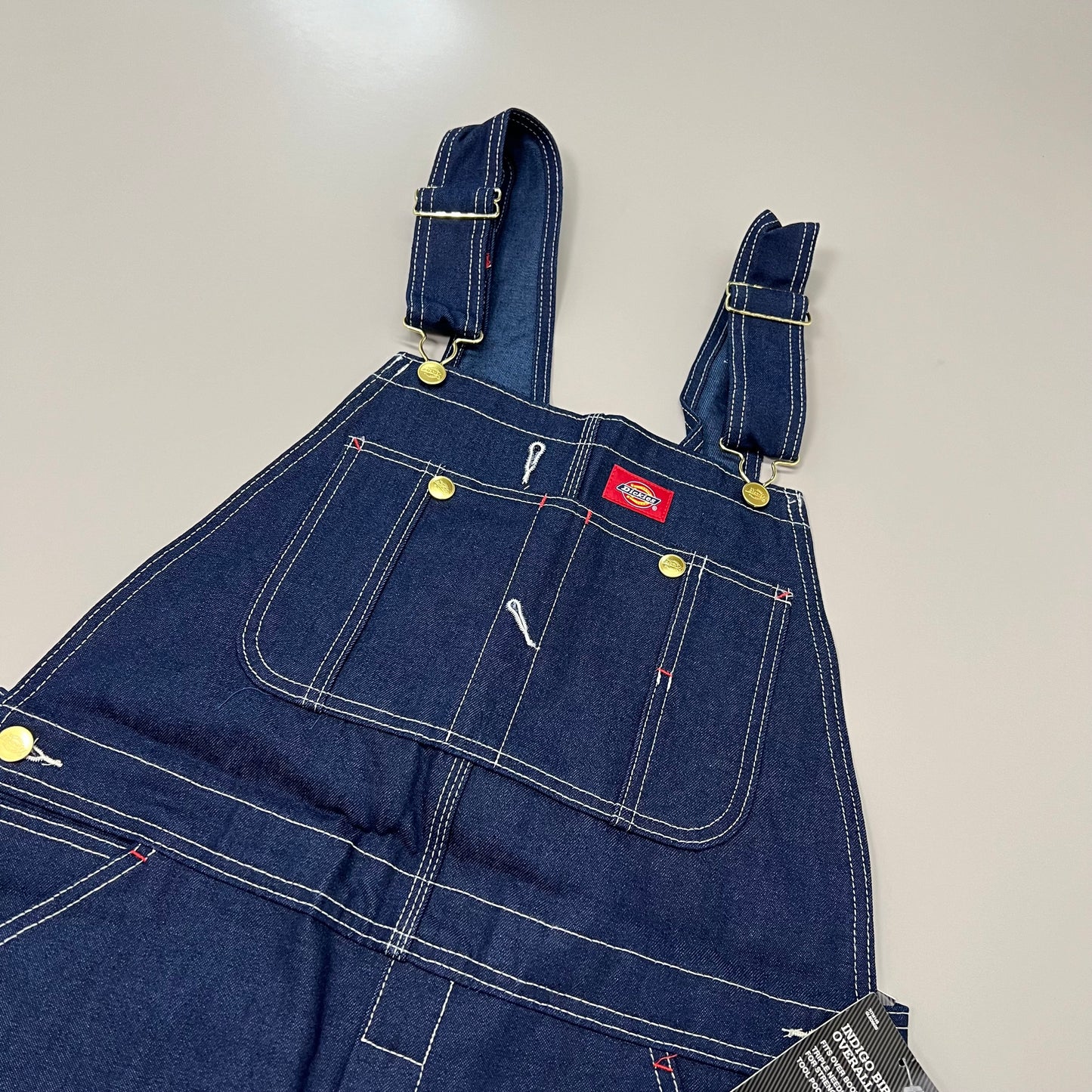 DICKIES Cotton BIB Overall Crossover High Back Mens Sz 34X30 Indigo Blue 83294NB