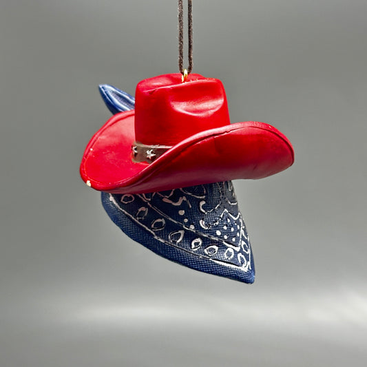 KURT S. ADLER Western Cowboy Hat Christmas Ornament E0959