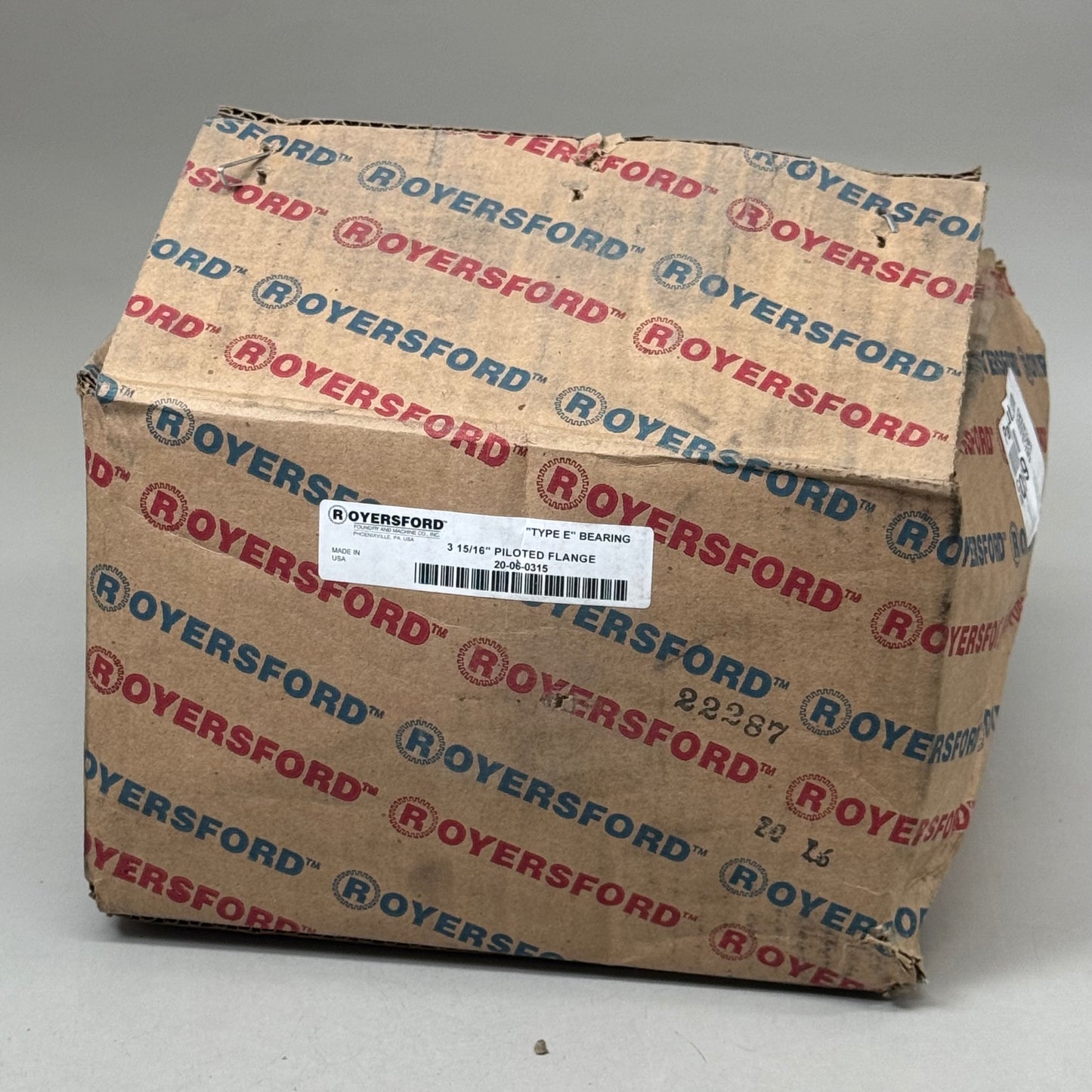 ROYERSFORD Type E Piloted Flange Bearings 3-15/16" Non-Extension Blue 20-06-0315