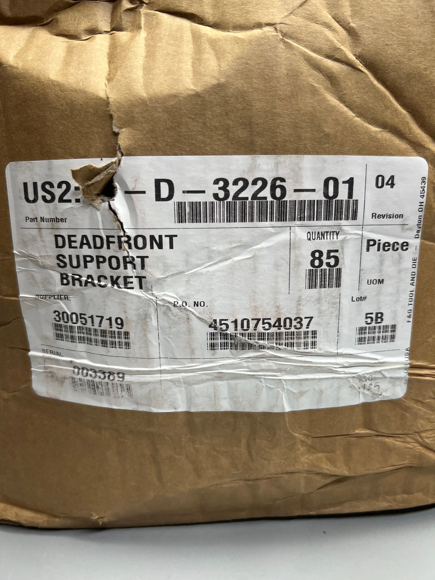 ZA@ Pallet of Stamping Metals Deadfront Support Brackets D-3226-01