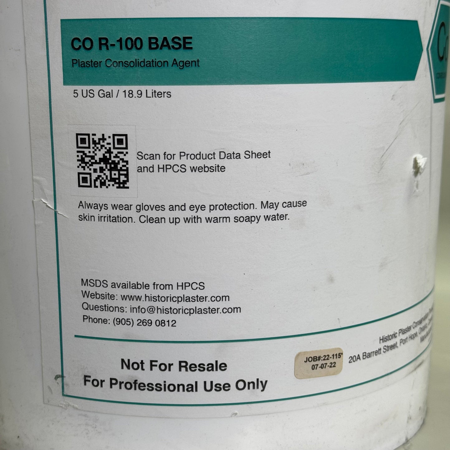 ZA@ HPCP Plaster Consolidation Agent CO R-100 BASE 5 gal/18.9 L (New) D