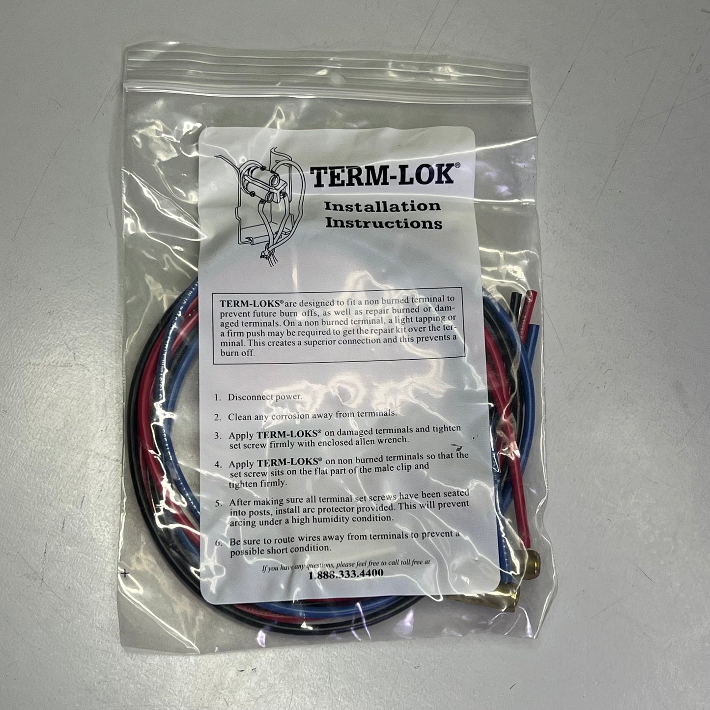 MARS Compressor Stake On Repair Kit 600 V 3 Wire 10 Gauge Red/Blue/Black 86388