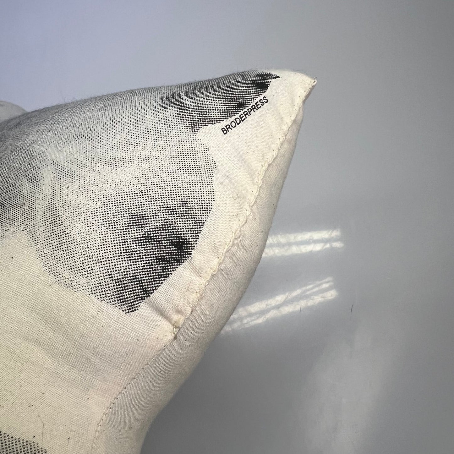 BRODERPRESS Hand Silkscreened Contoured Yorkshire Terrier Pillow 16"x10" B&W