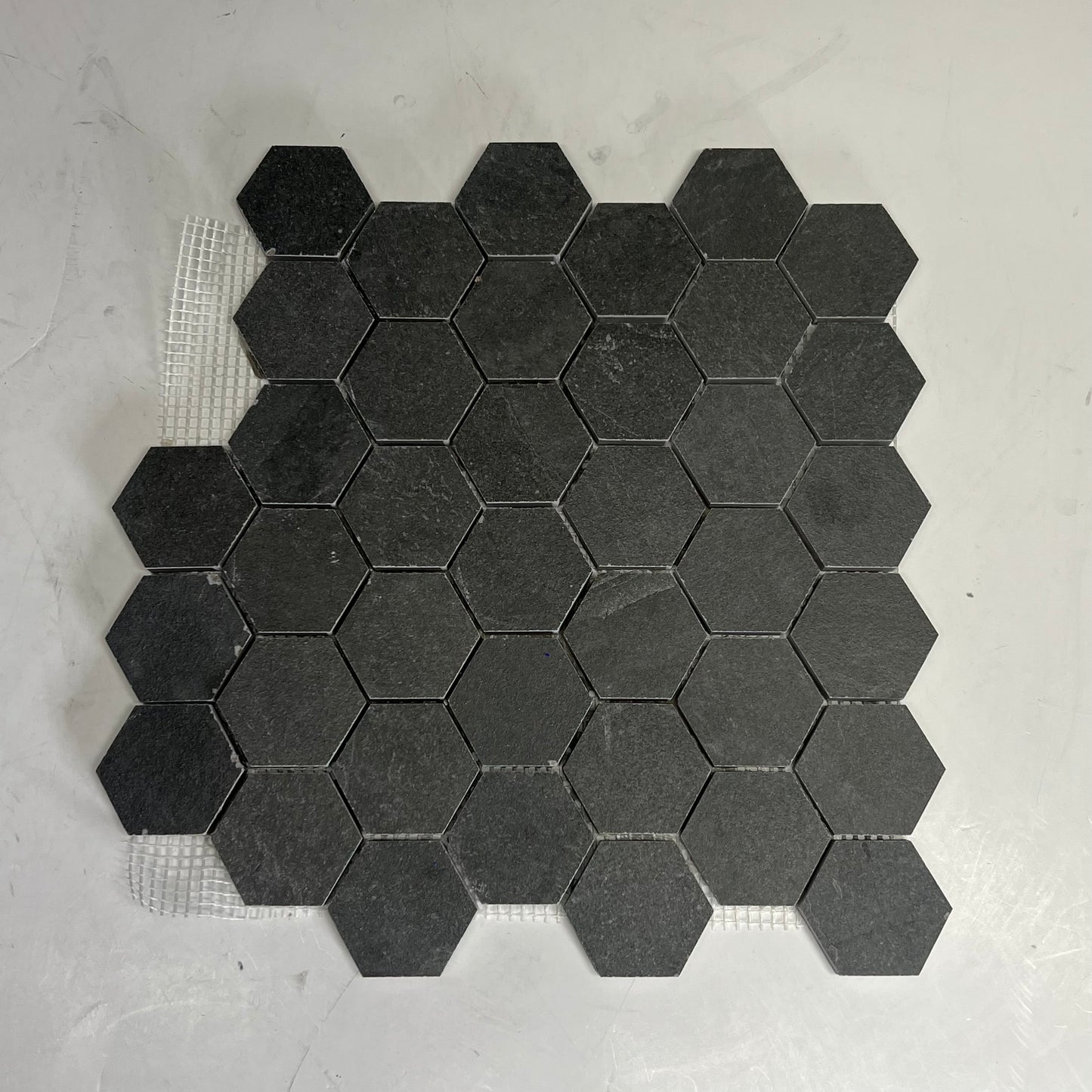 ZA@ ANATOLIA (6 PACK) Sheets of Hexagon Tile 13"x12" Slate Gray (As-is)