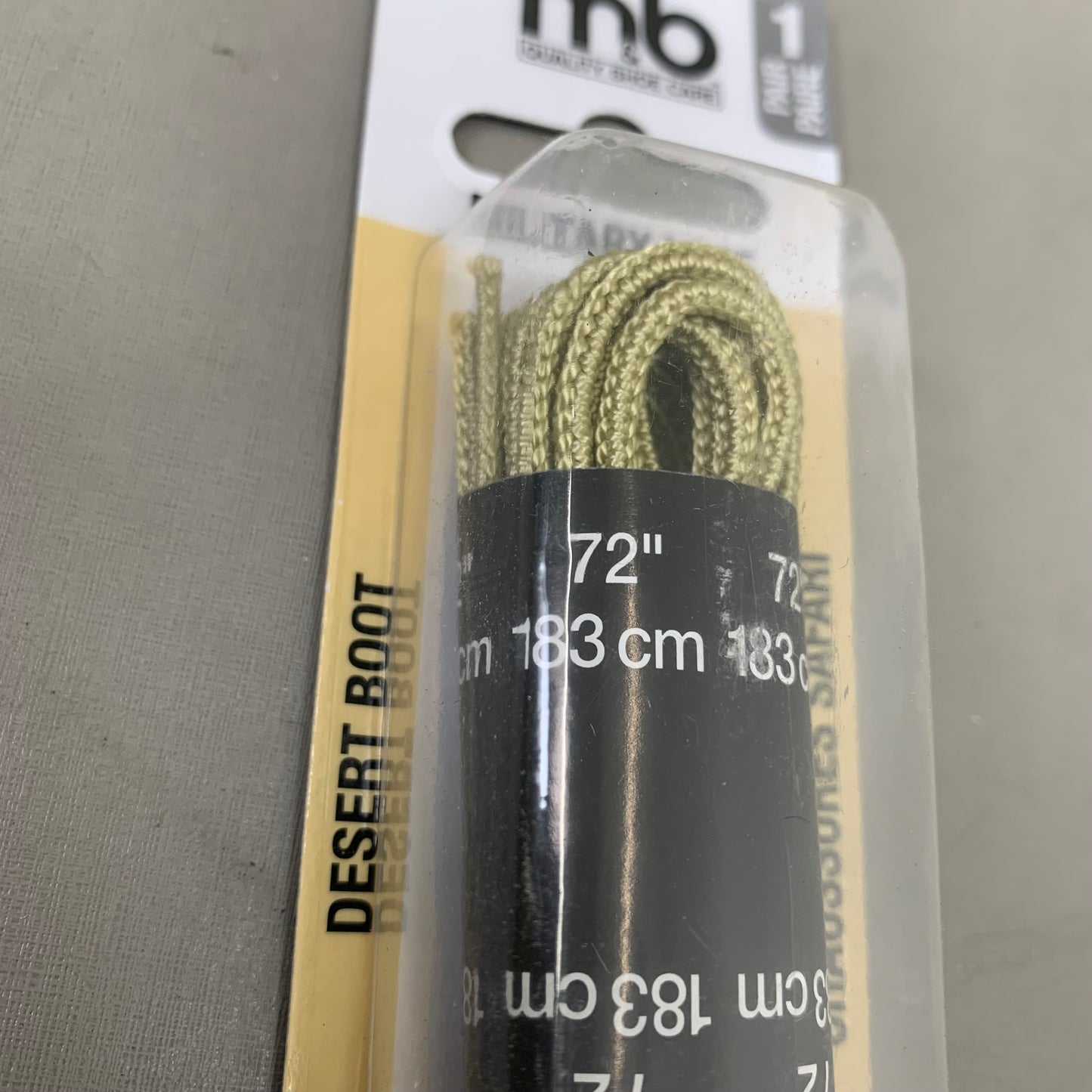 M&B QUALITY SHOE CARE (6 Pack) Military Shoe Lace 1 Pair 72" Desert Tan