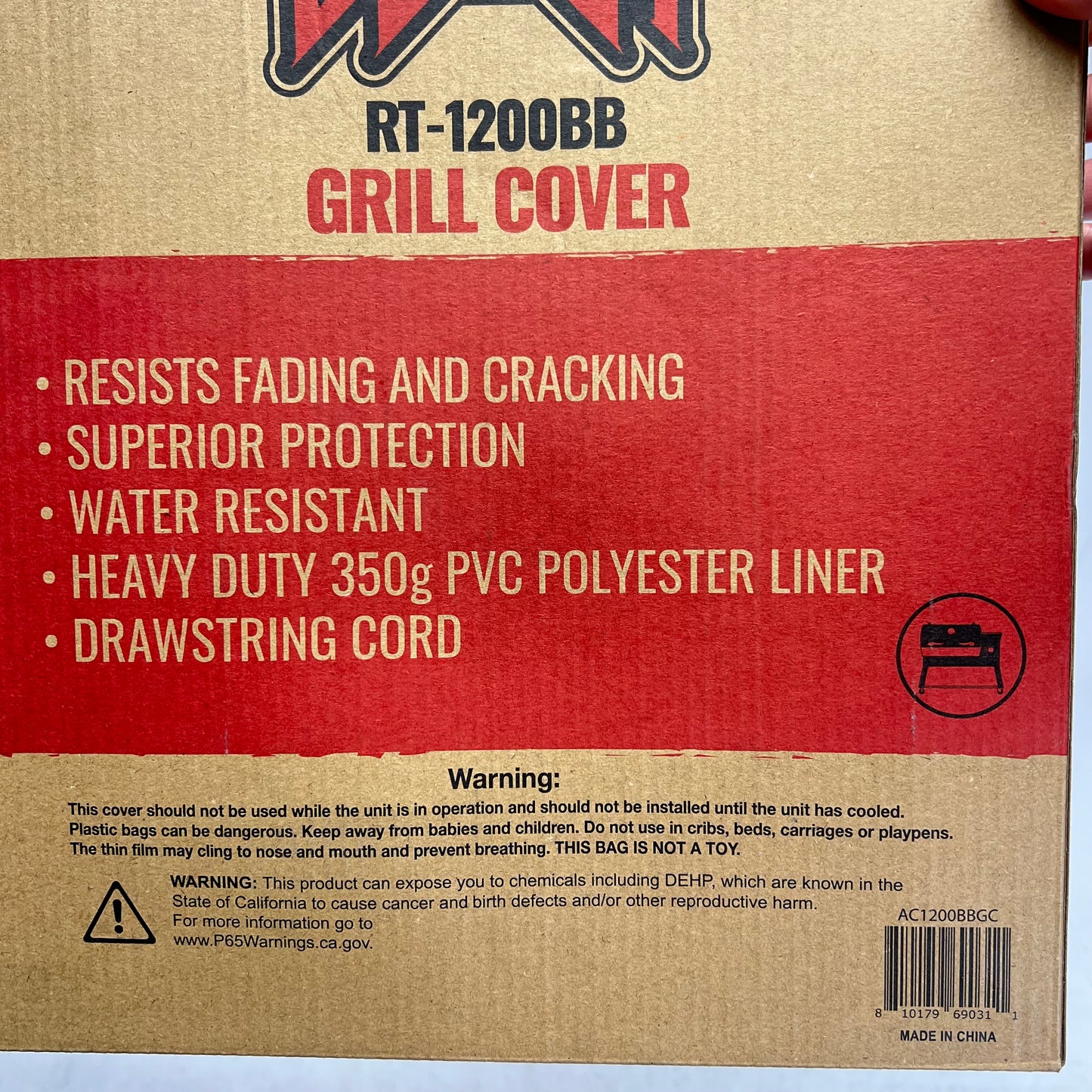 RECTEQ  Backyard Beast 1200/1000 Grill Cover  2-Ply 350-Gram PVC Black AC1200BBGC