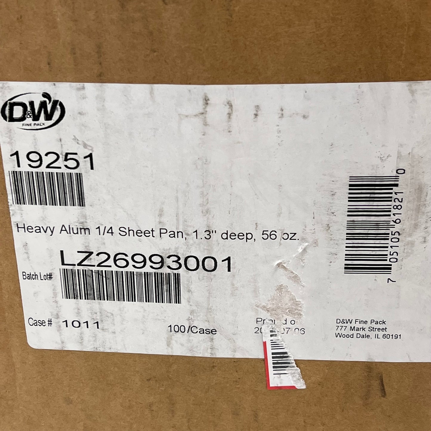 ZA@ D & W (100 PACK) Heavy Duty Aluminum Sheet Pan 1.3" Deep Silver 19251