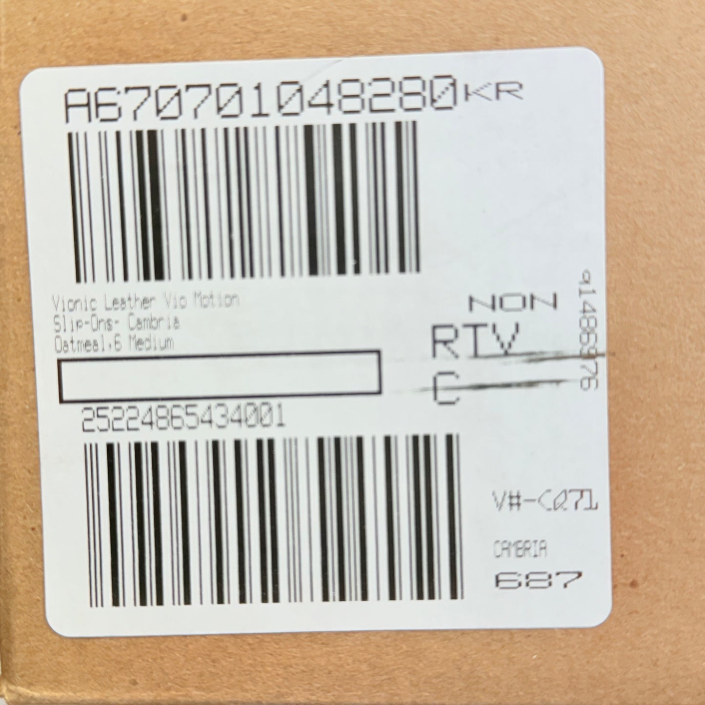 VIONIC Cambria Slip On Sneaker Leather Vio Motion Sz 6M Oatmel New