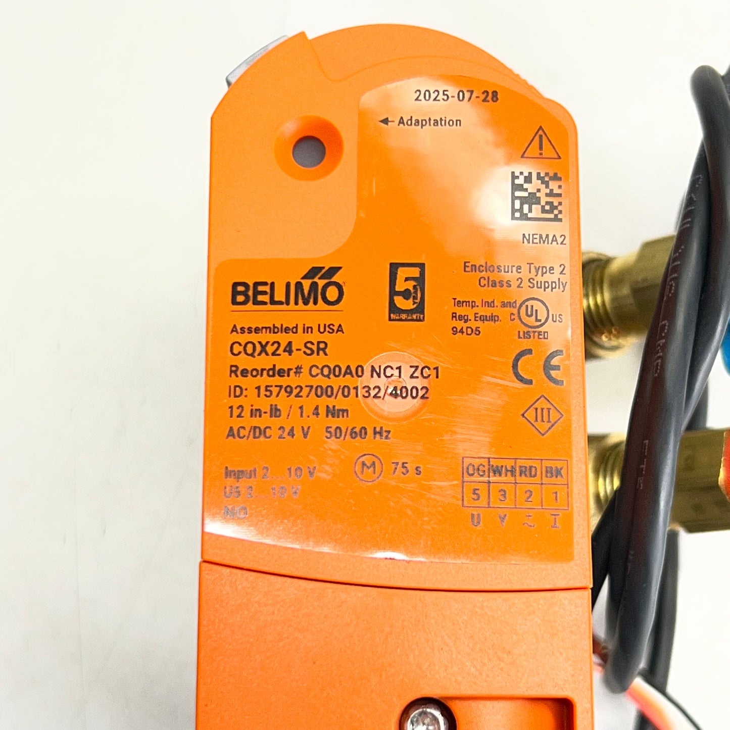 BELIMO Non-spring Return Valve Actuator 24V 50/60Hz, Orange CQX24-SR