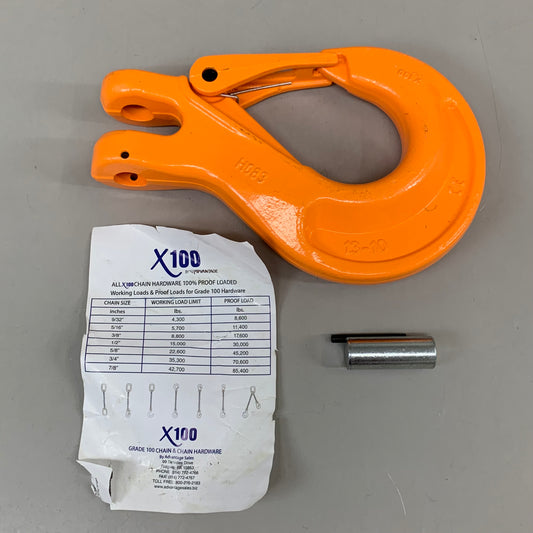 X100 100 Grade Clevis Sling Hook 1/2" (13MM) Orange 0041059 (New Other- (See Images))