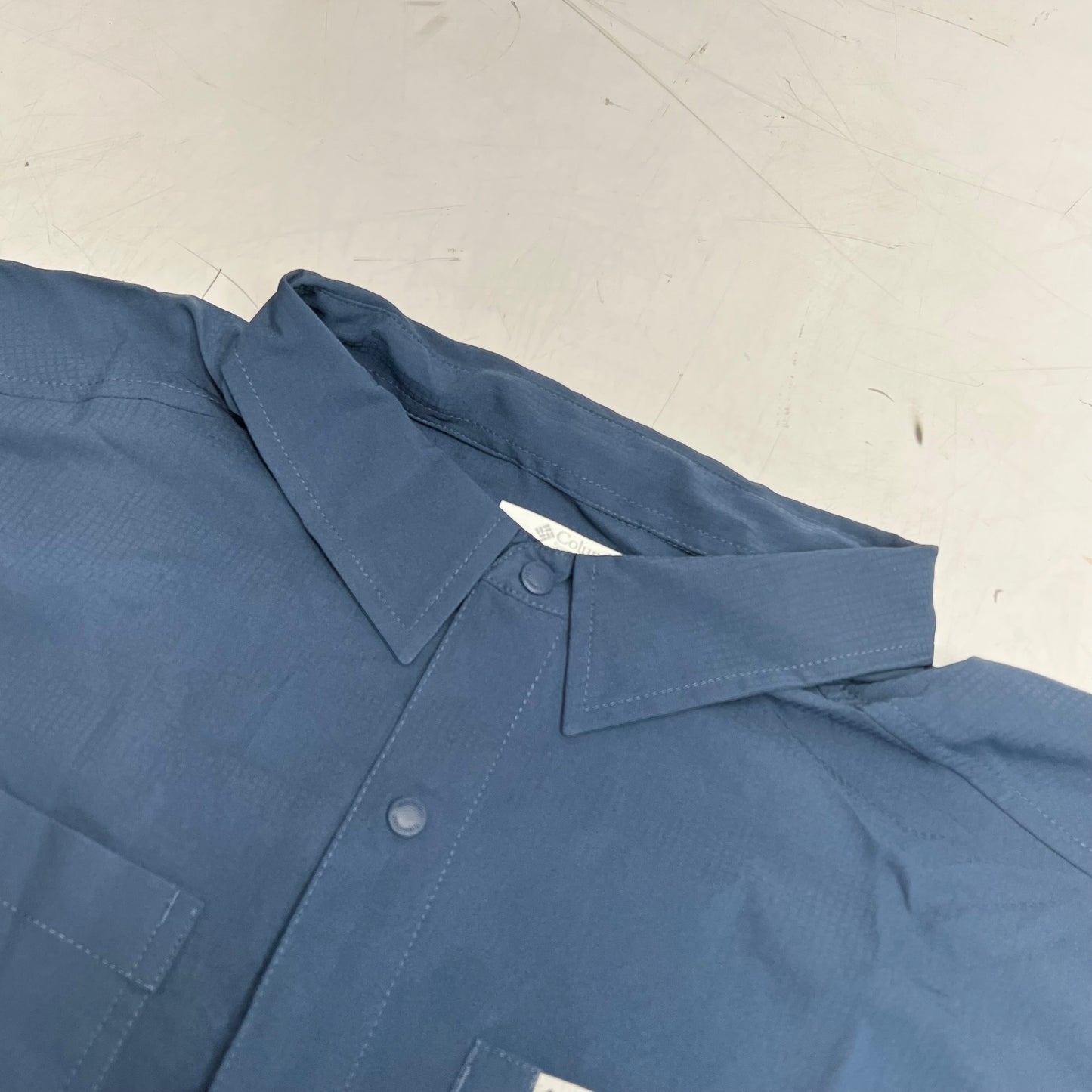 COLUMBIA Silver Ridge Utility Lite Long Sleeve Shirt Men's Sz L Blue AM1683-478