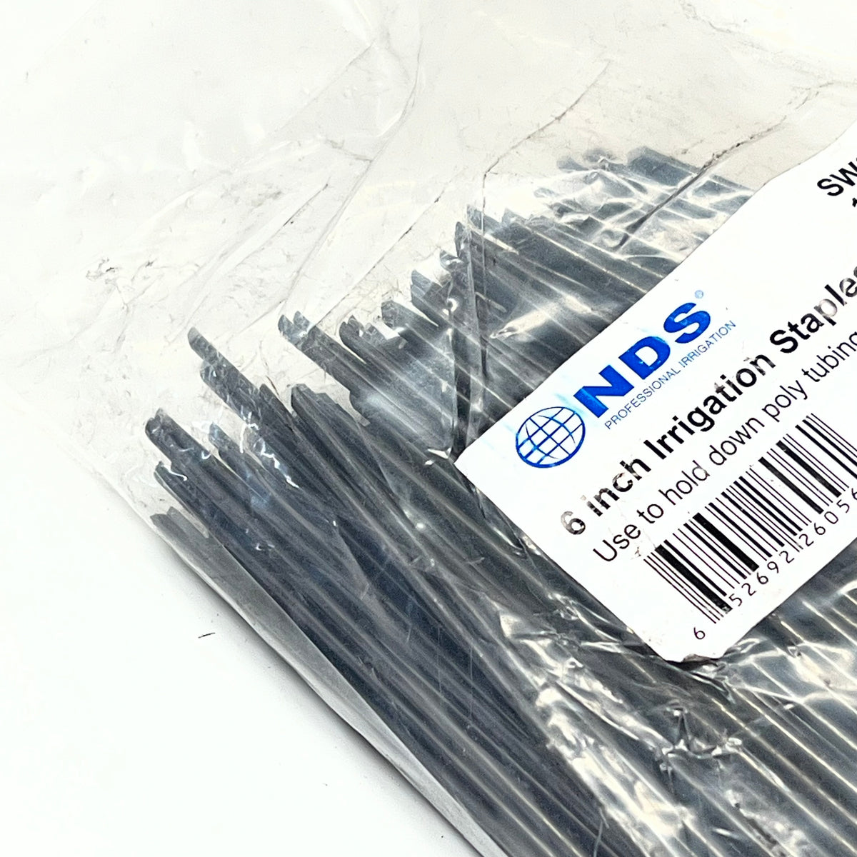 ZA@ NDS (100 PACK) Irrigation Staples Round Top  6"x 11 ga Silver SW6/100