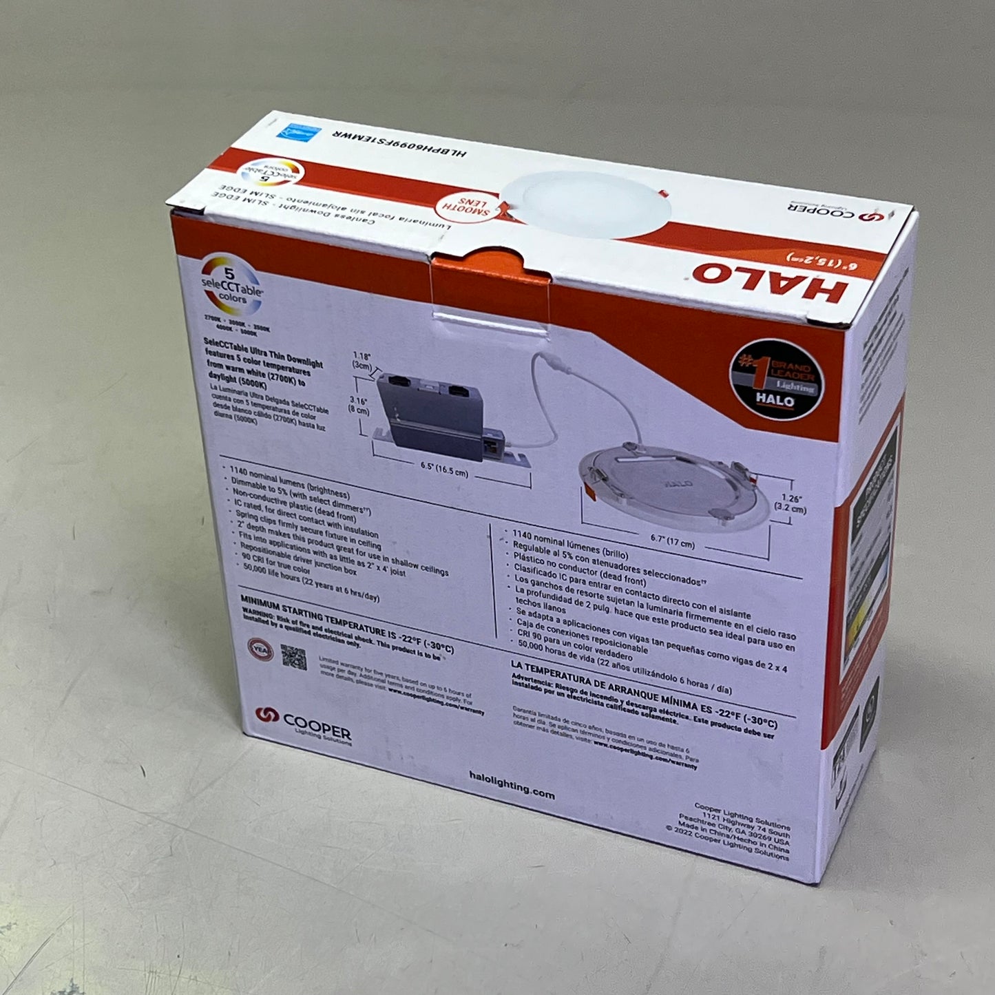 HALO Ultra Thin Canless Downlight Slim Edge  6" 1140 Lumen HLBPH6099FS1EMWR