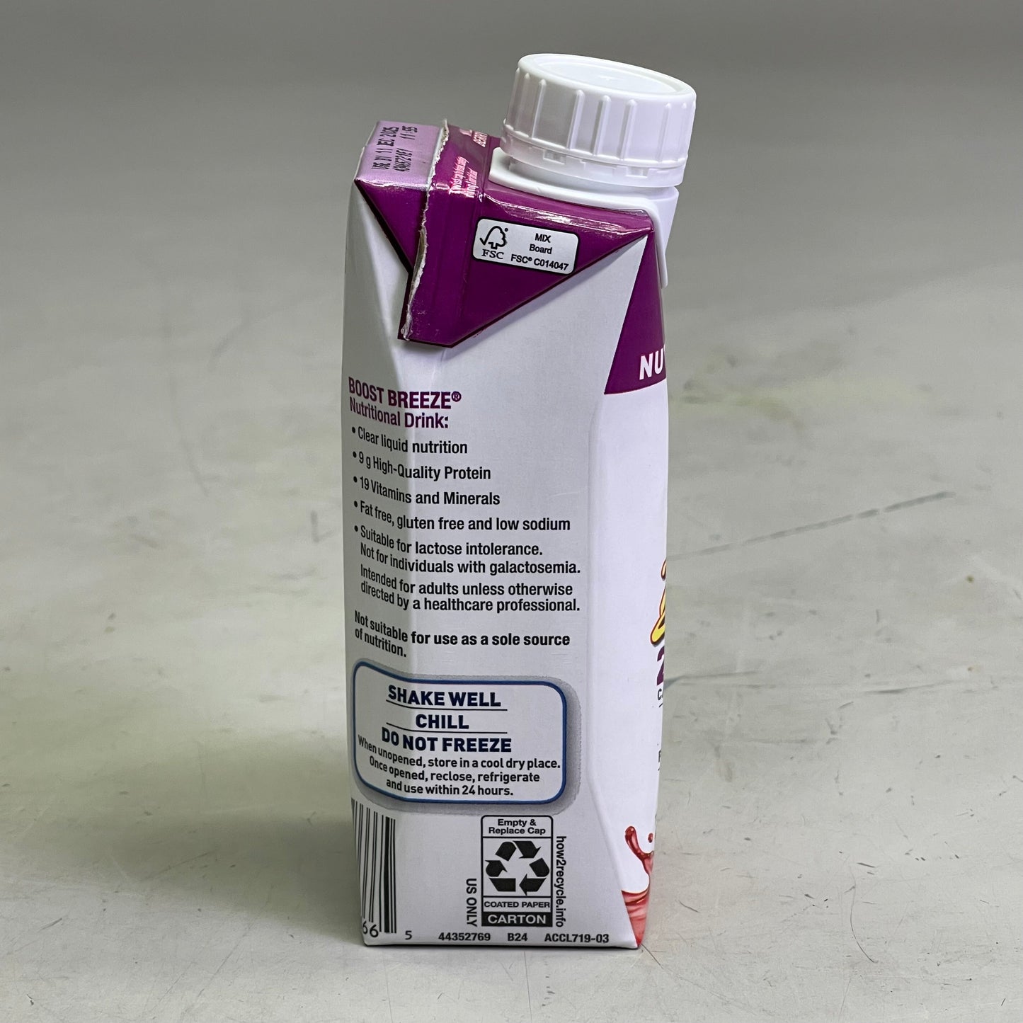 ZA@ NESTLE (24 Pack) Boost Breeze Wild Berry Flavor 8 fl oz BB 12/25 B