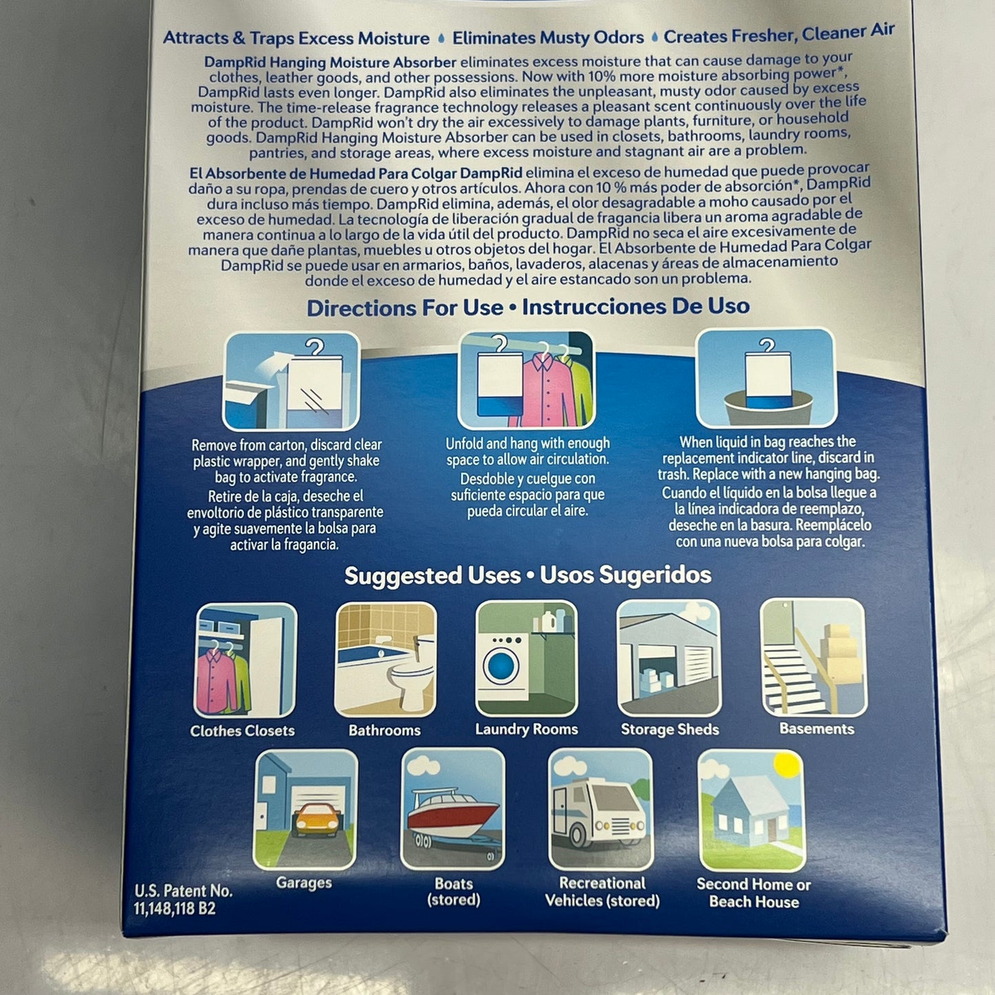 ZA@ DAMPRID (2 BOXES, 3 BAGS EACH) Moisture Absorber Lavender Vanilla Scent 15.4 oz White S3480C A