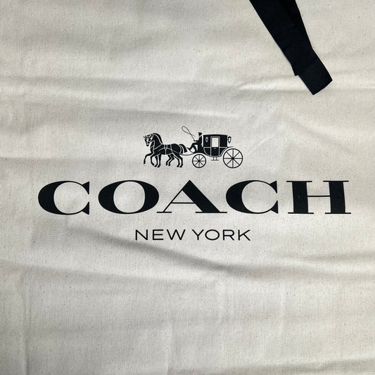 COACH Cotton Ribbon Closure Dust Protection Bags  24"x23" Off White/Black