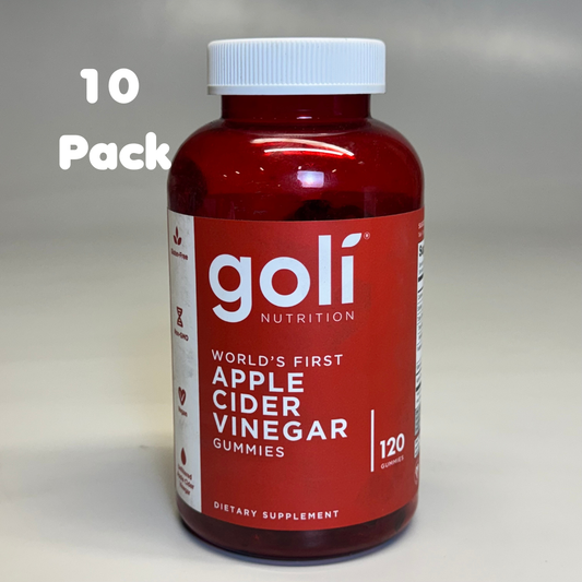 ZA@ (10 Pack) GOLÍ Nutrition Apple Cider Vinegar 120 Gummies Sz 6.5” H Red BB Exp 08/25