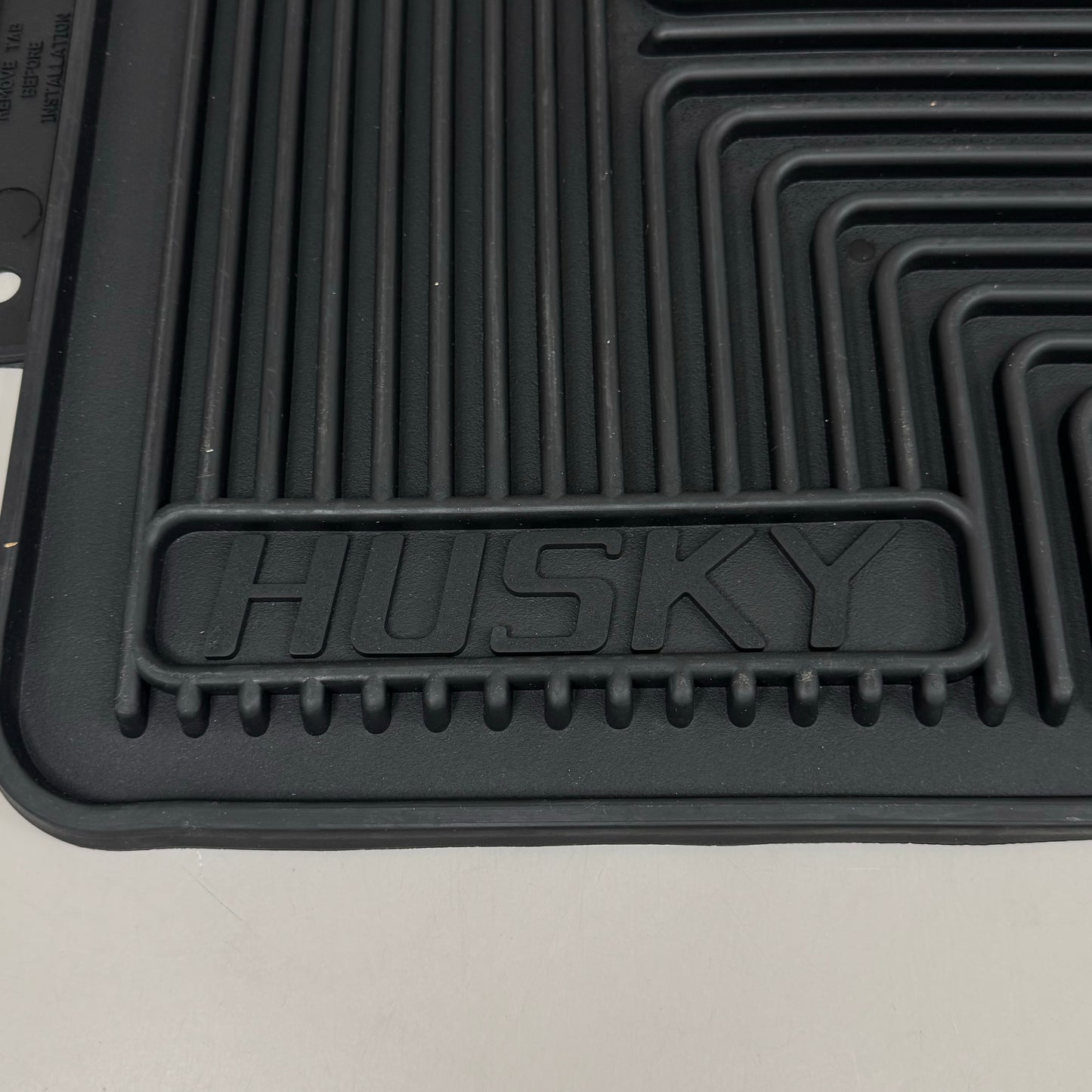 HUSKEY(2 PIECE) Ultra Tough Heavy Duty Floor Mat Liners Non-Slip Backing 27"x18"