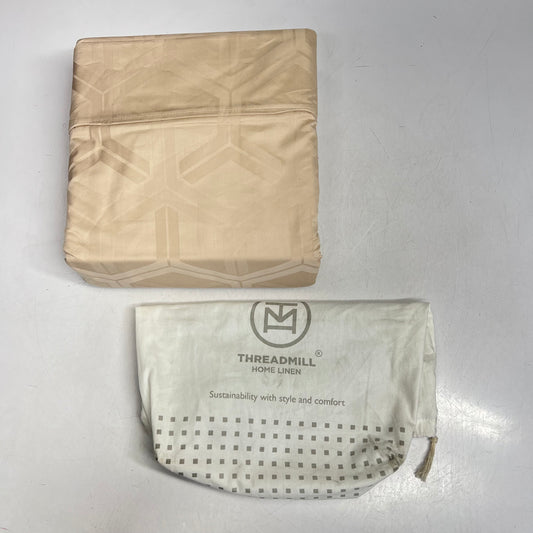 THREADMILL HOME LINEN Soft/silky Sheet Set Hexagon Pattern Queen Tan (New Other)