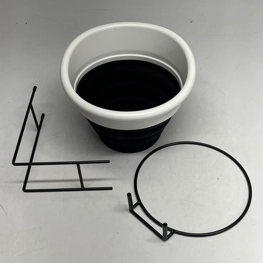 ZA@ BARF BUCKET Glow In The Dark & Collapsible  10" Dia X 8" Deep White/Black