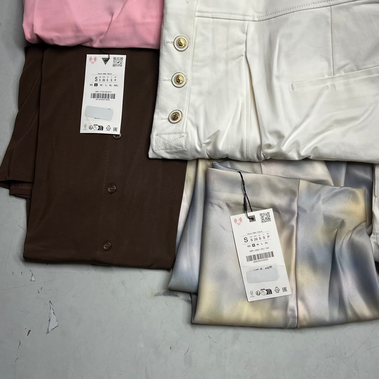 ZA@ ZARA Lot of Assorted Clothing Tops & Bottoms Women's Sz S & M Multicolor